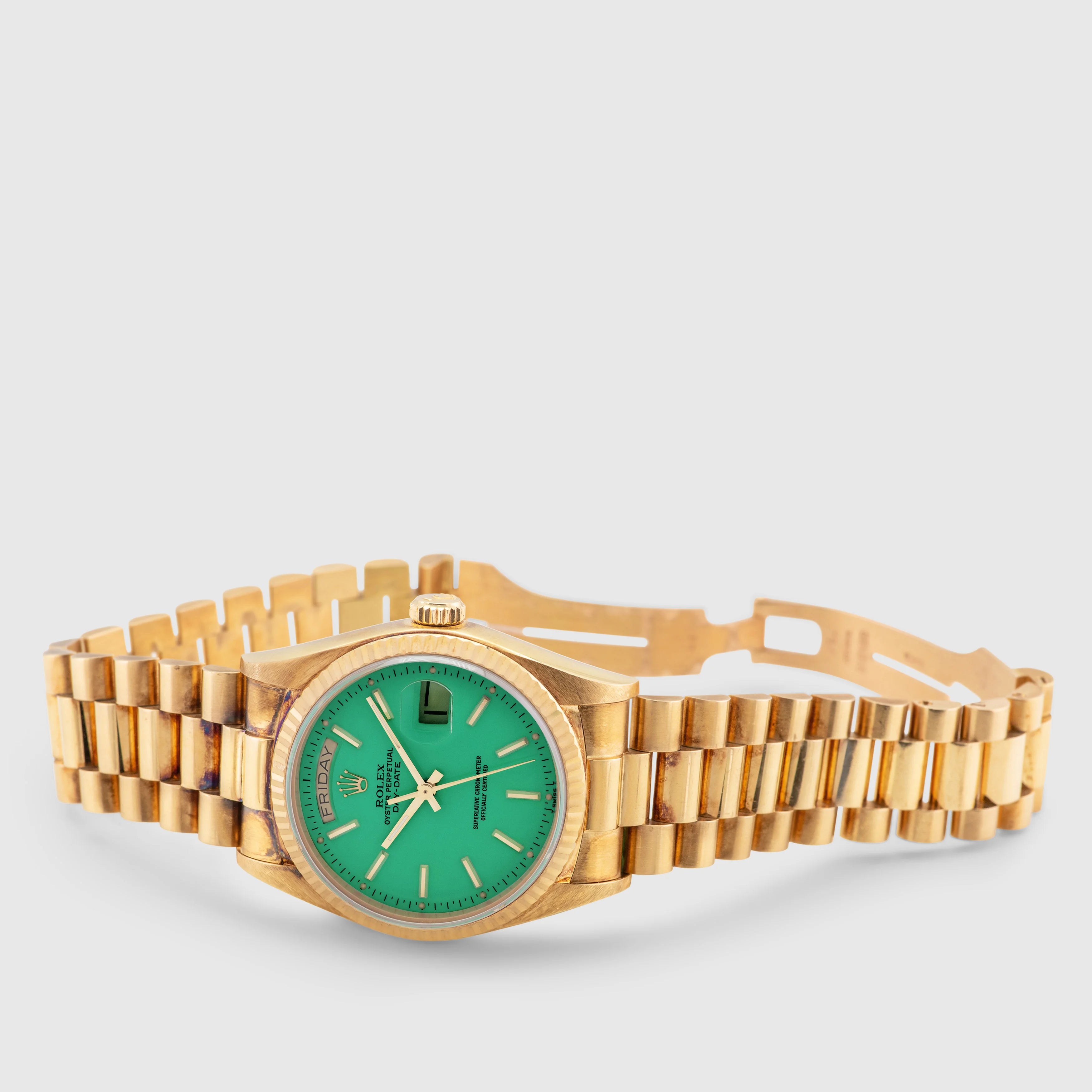 1986 Rolex Day Date Seafoam Stella dial 'Mint' Ref. 18038