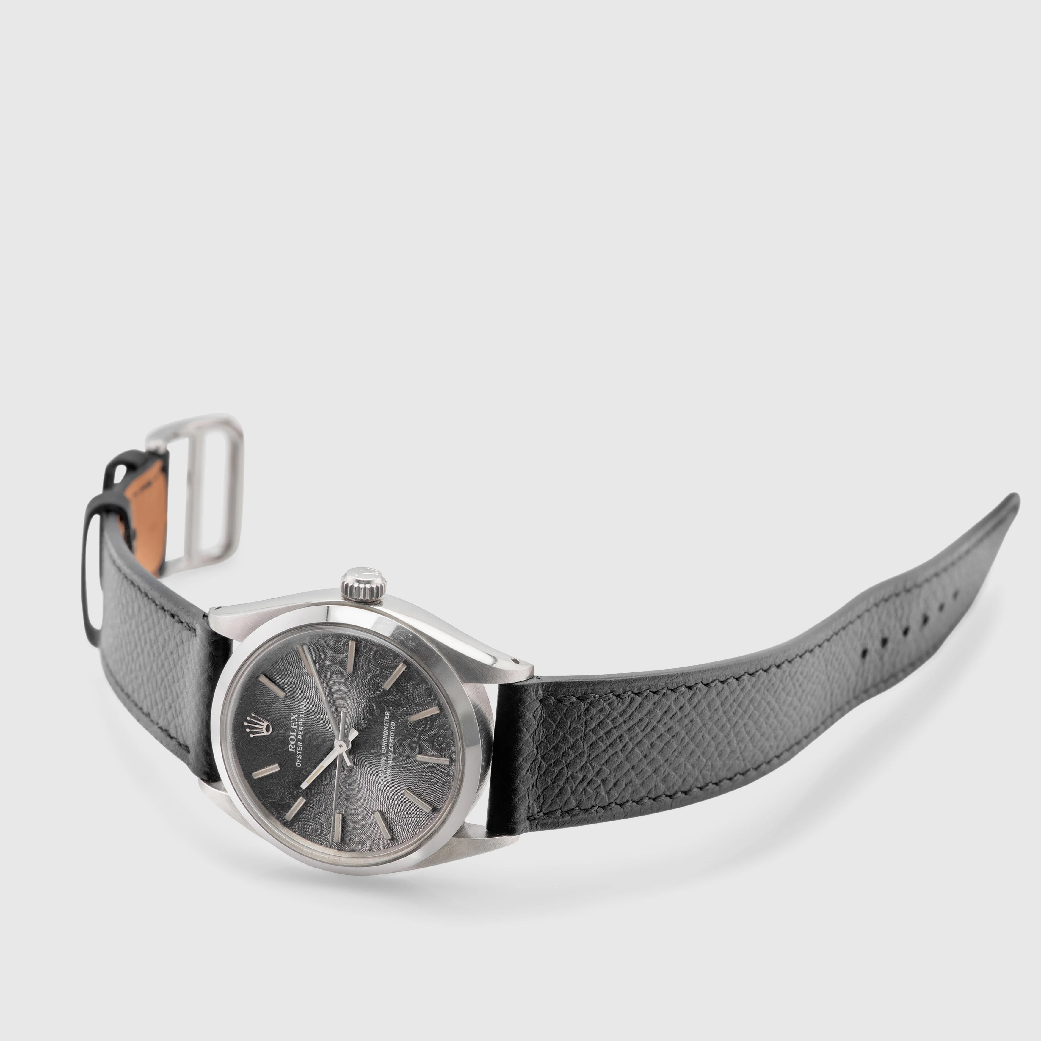 1981 Rolex Oyster Perpetual Rose Engine Guilloche Grey Dial Ref. 1002