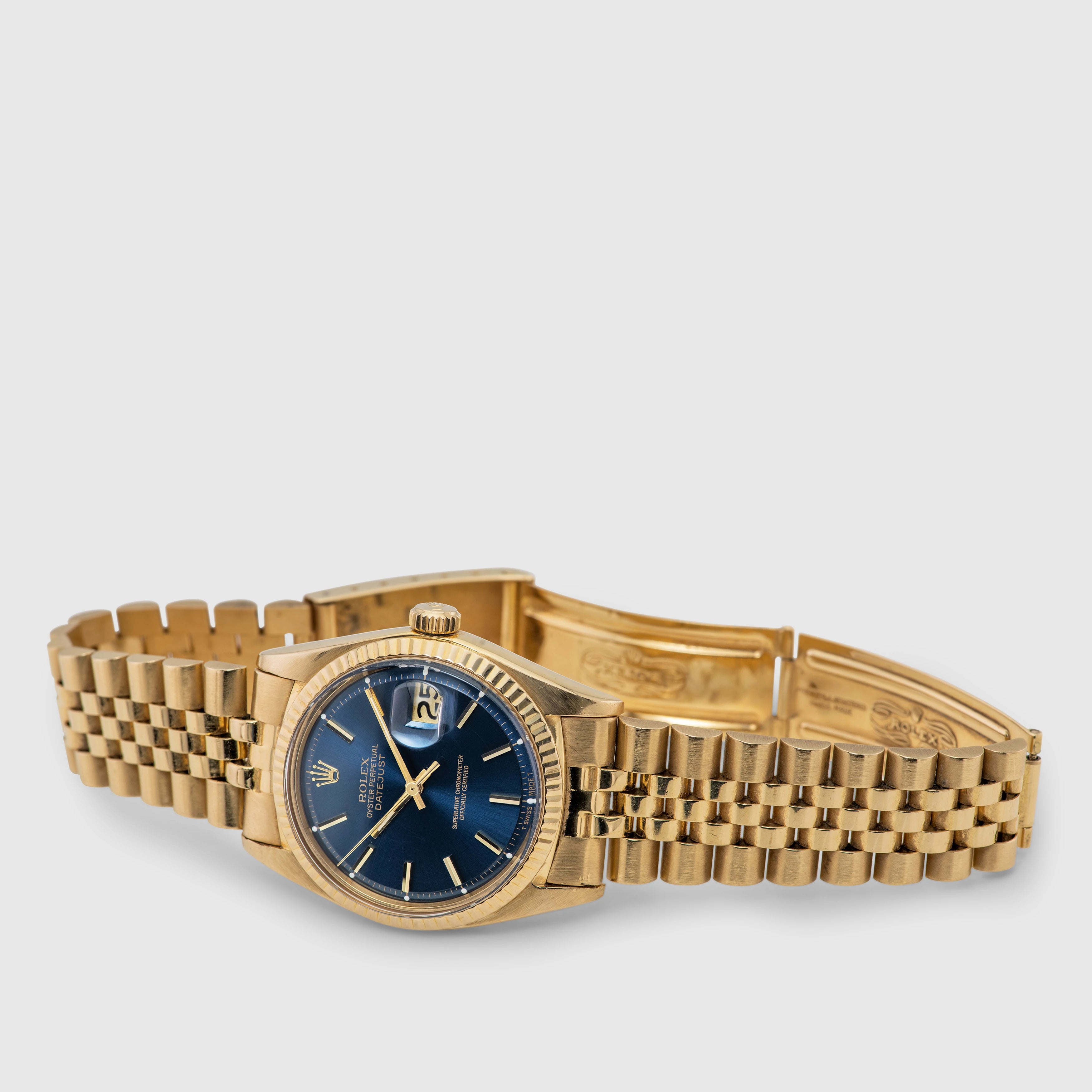 1973 Rolex Datejust 18K Blue Dial Ref. 1601