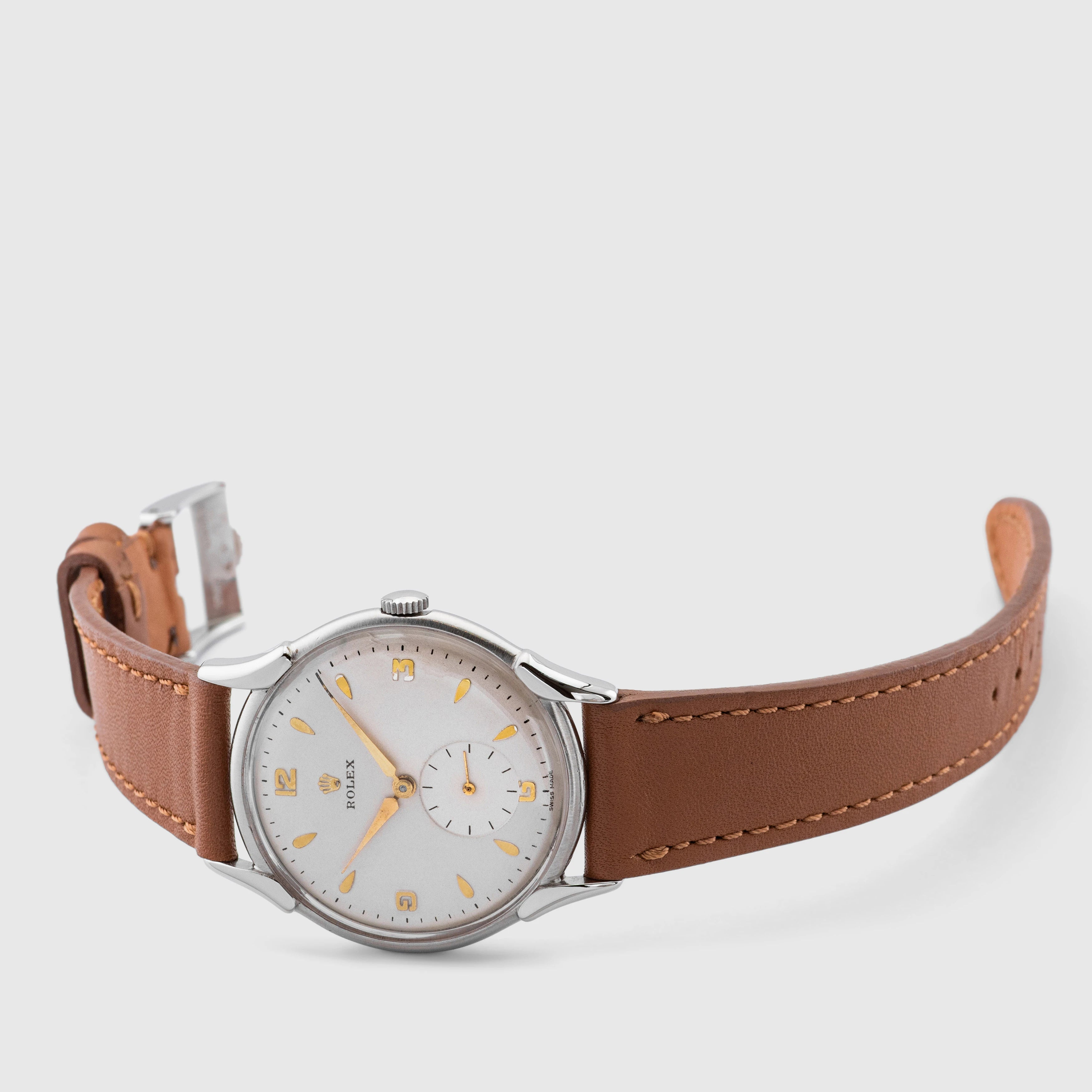 1954 Rolex Precision Stainless Steel Curved Extended Lugs Ref. 4498