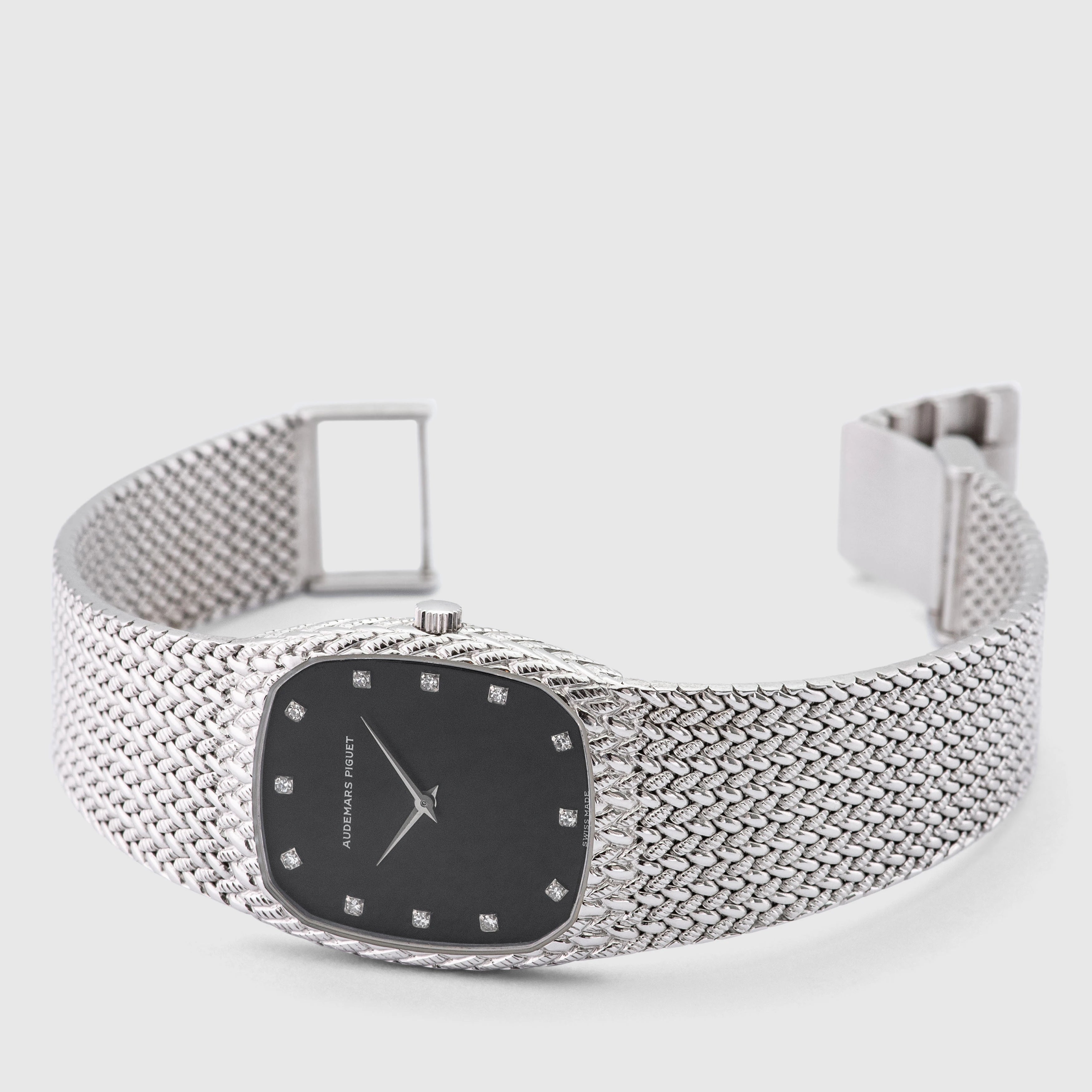 1980's Audemars Piguet Cobra White Gold Black with Diamonds Dial Ref. 14126BC