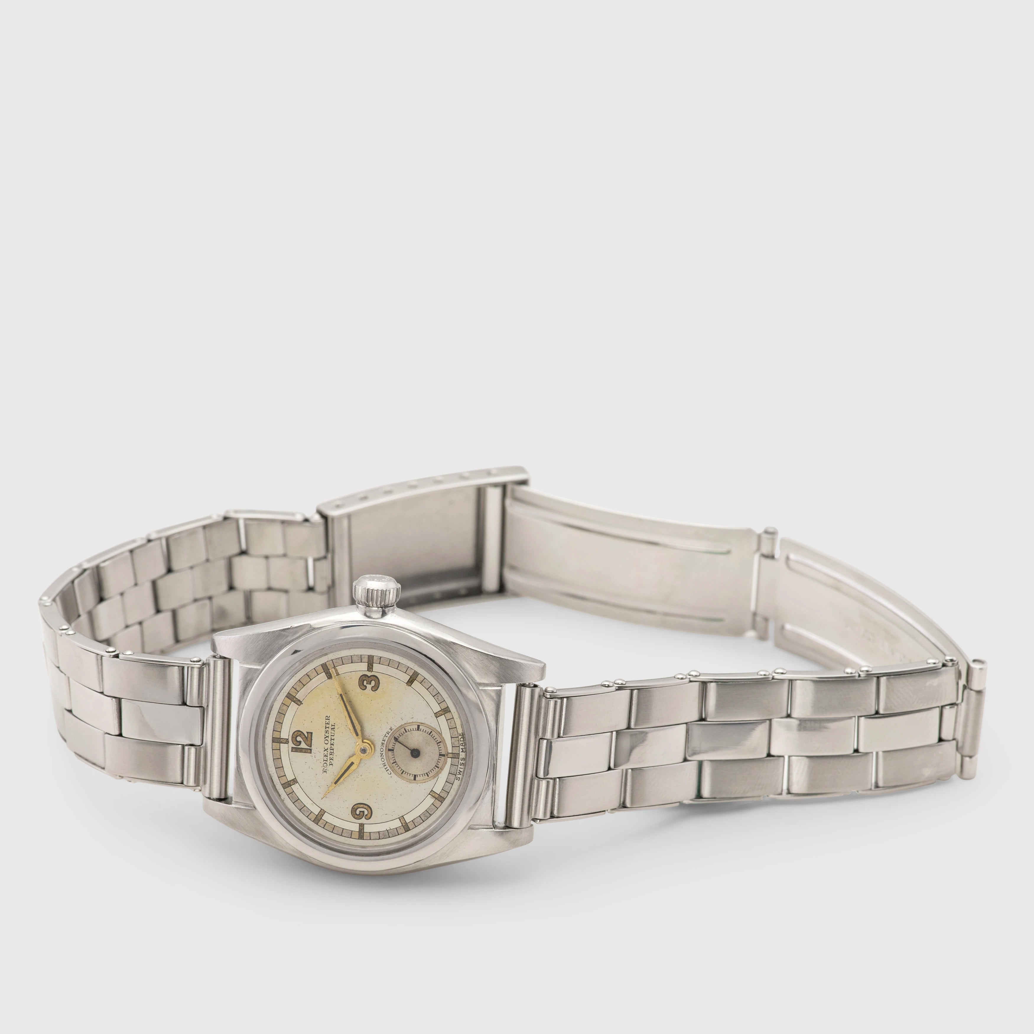 1940 Rolex Bubbleback Stainless Steel Scientific Dial Ref. 2764