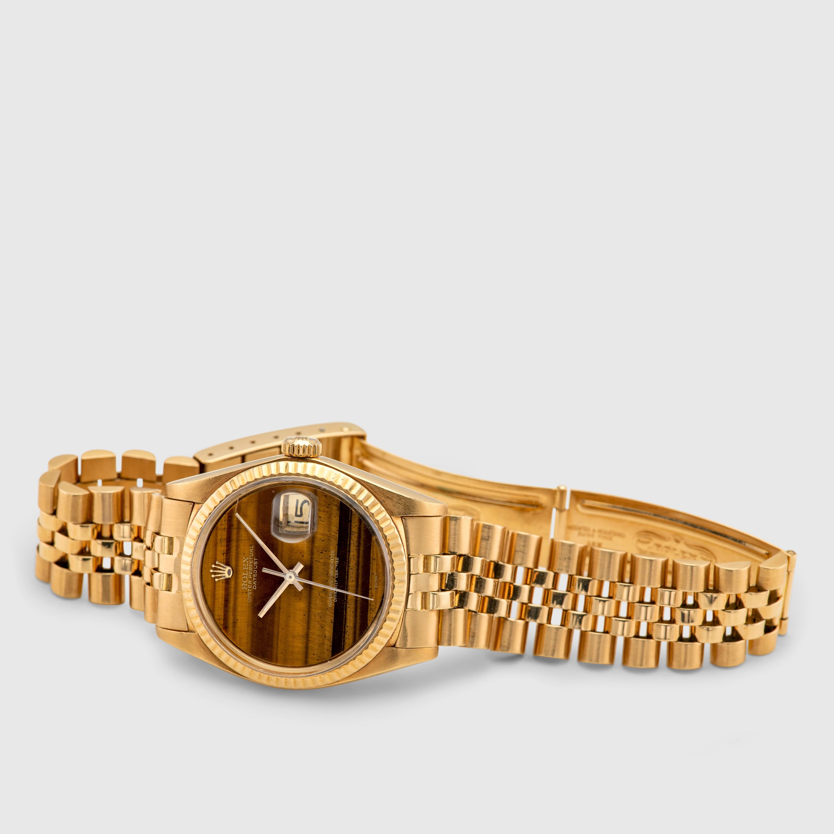 1974 Rolex Datejust 18K Yellow Gold Tiger Eye Dial Ref. 1601
