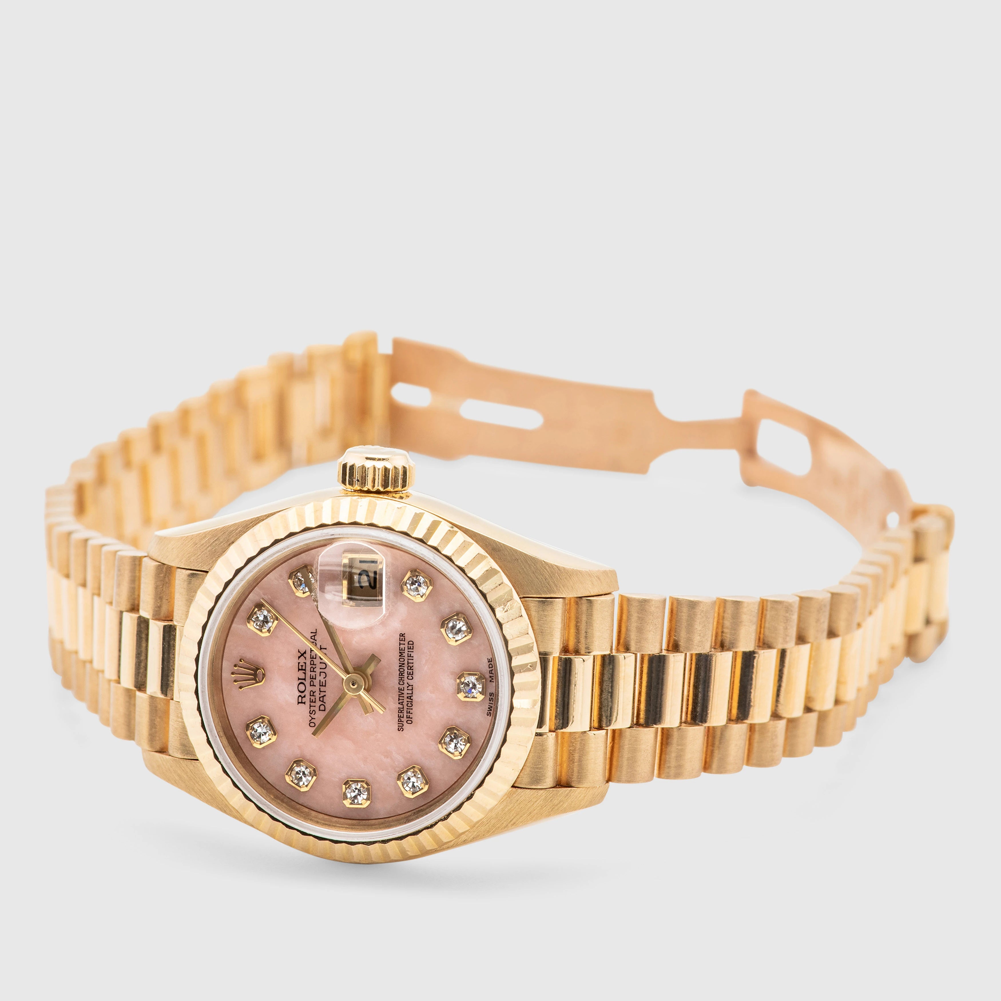 1991 Rolex Lady Datejust Pink Coral Dial Ref. 69178 (with Box)