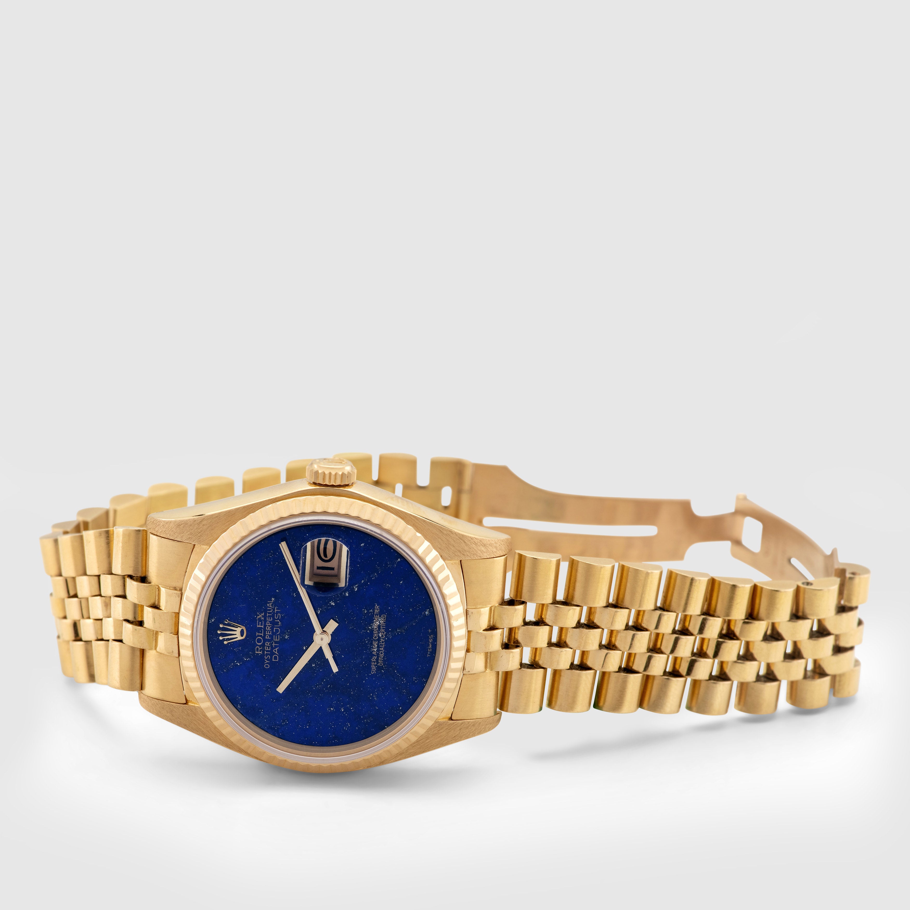 1979 Rolex Datejust 18K Yellow Gold Lapis Dial Ref. 16018 (with RSC Card & Pouch)