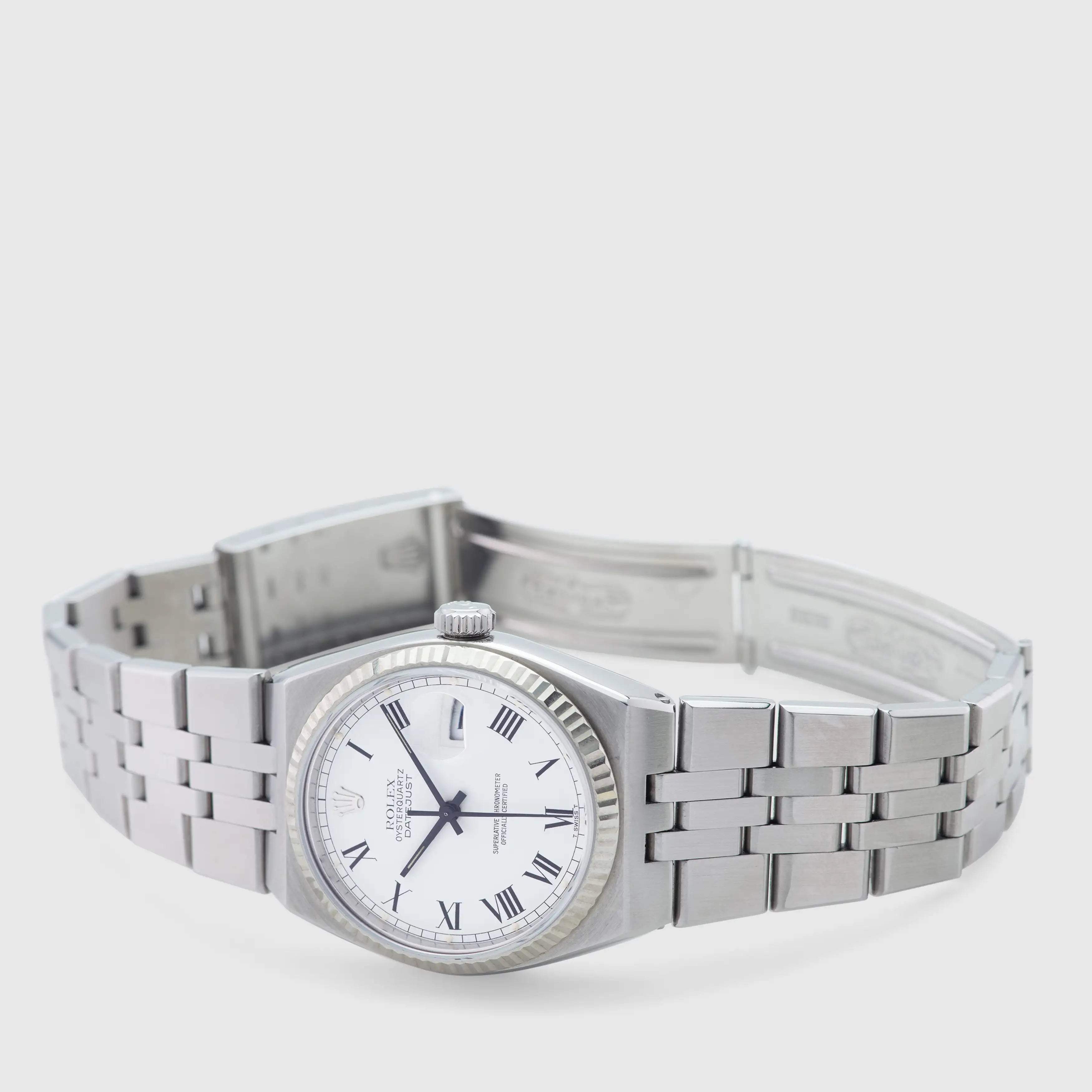 1981 Rolex Datejust Oysterquartz St/WG White Buckley Dial Ref. 17014