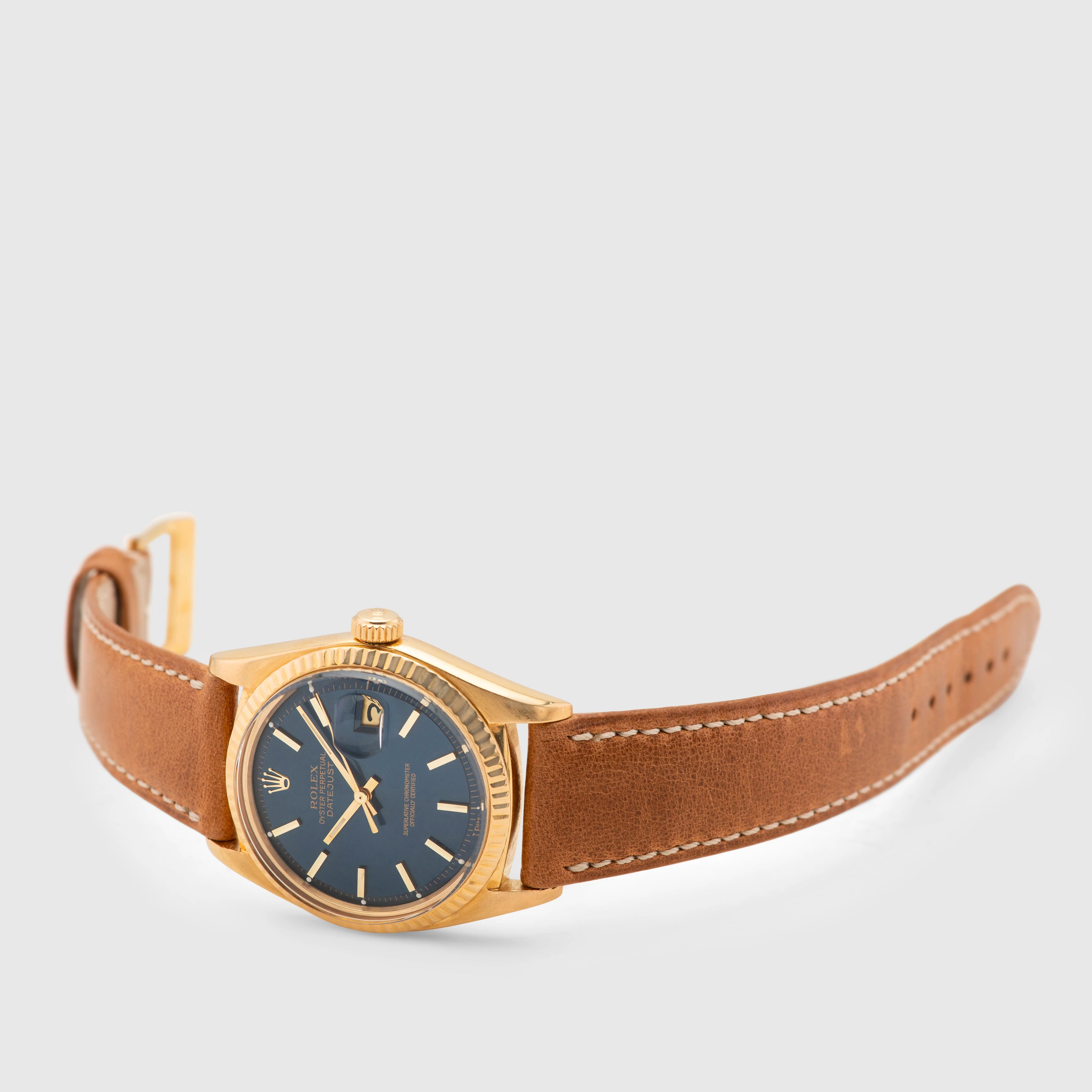 1973 Rolex Datejust 18K Blue Dial Ref. 1601