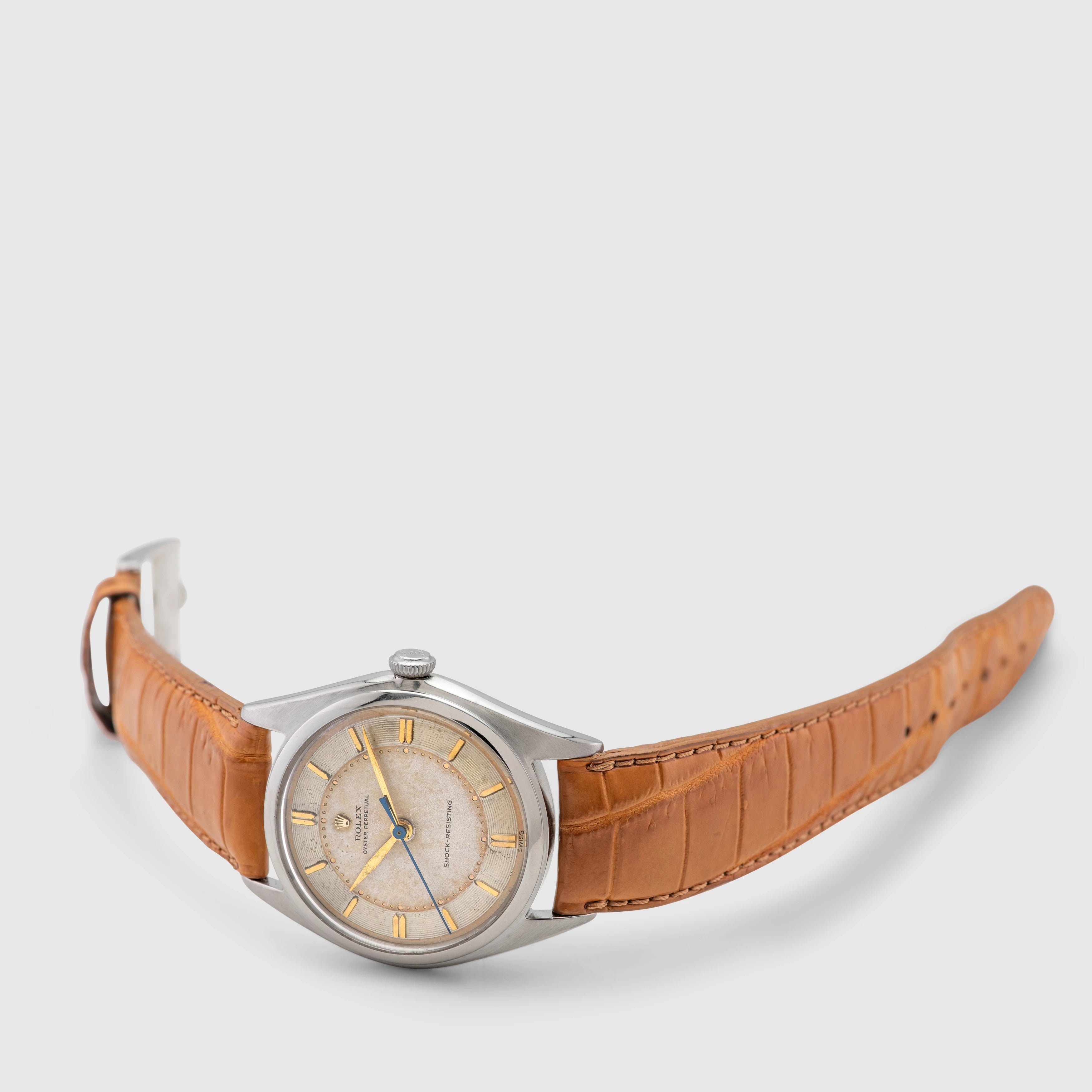 1946 Rolex Big Bubbleback Two Tone Dial Stainless Steel Ref. 5028
