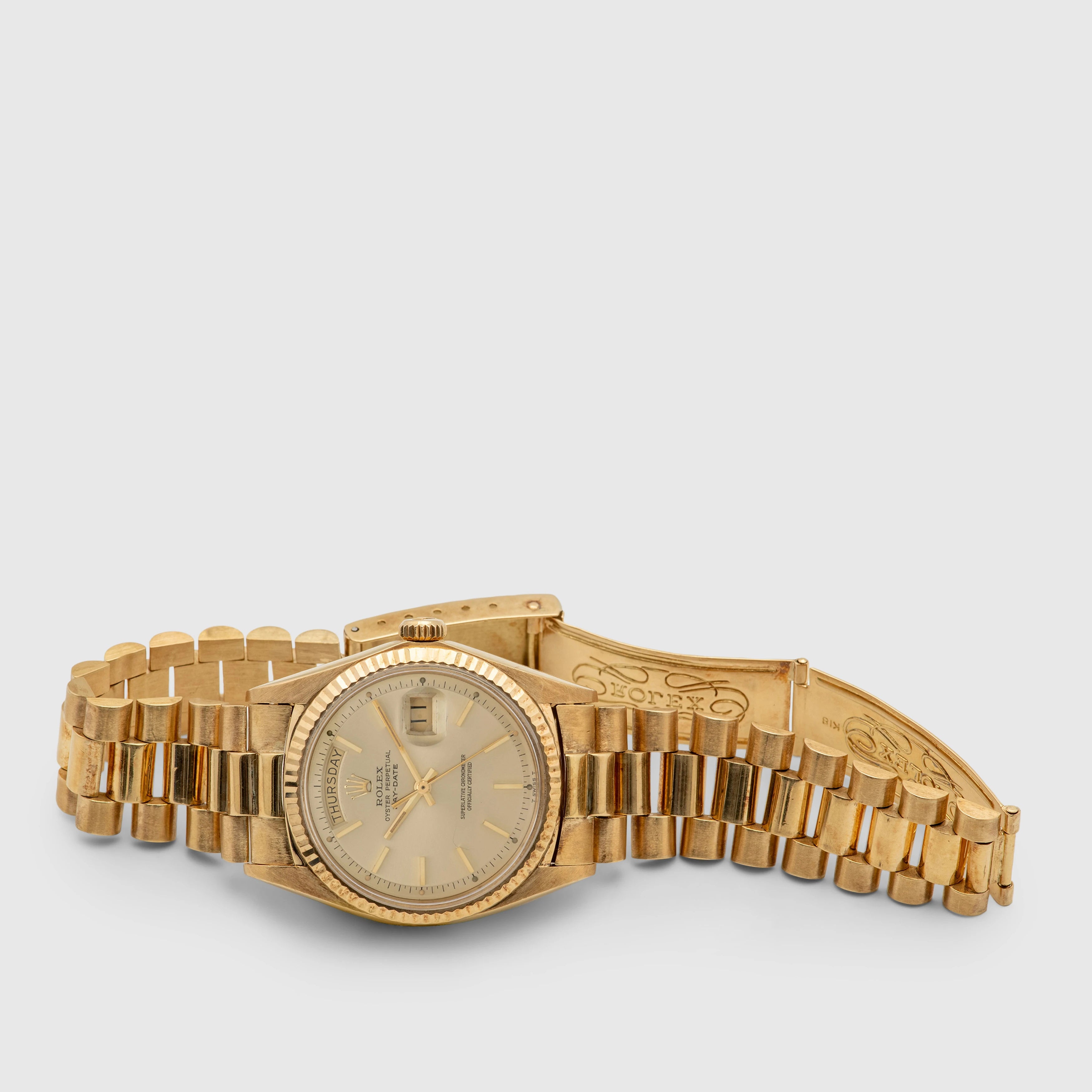 1970 Rolex Day Date Champagne Big Logo Clasp Ref. 1803