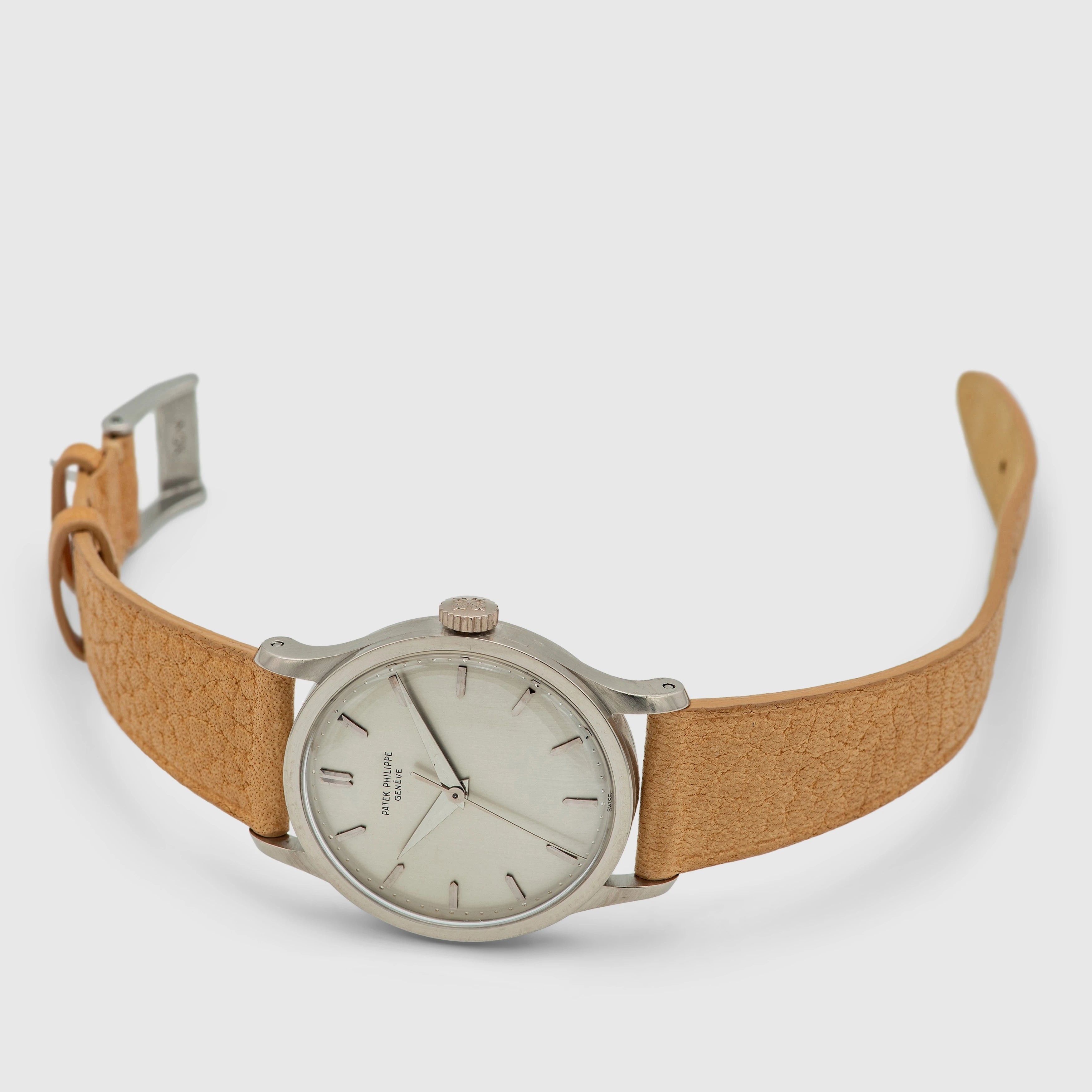 1970's Patek Philippe Calatrava White Gold Silver Dial Ref. 570