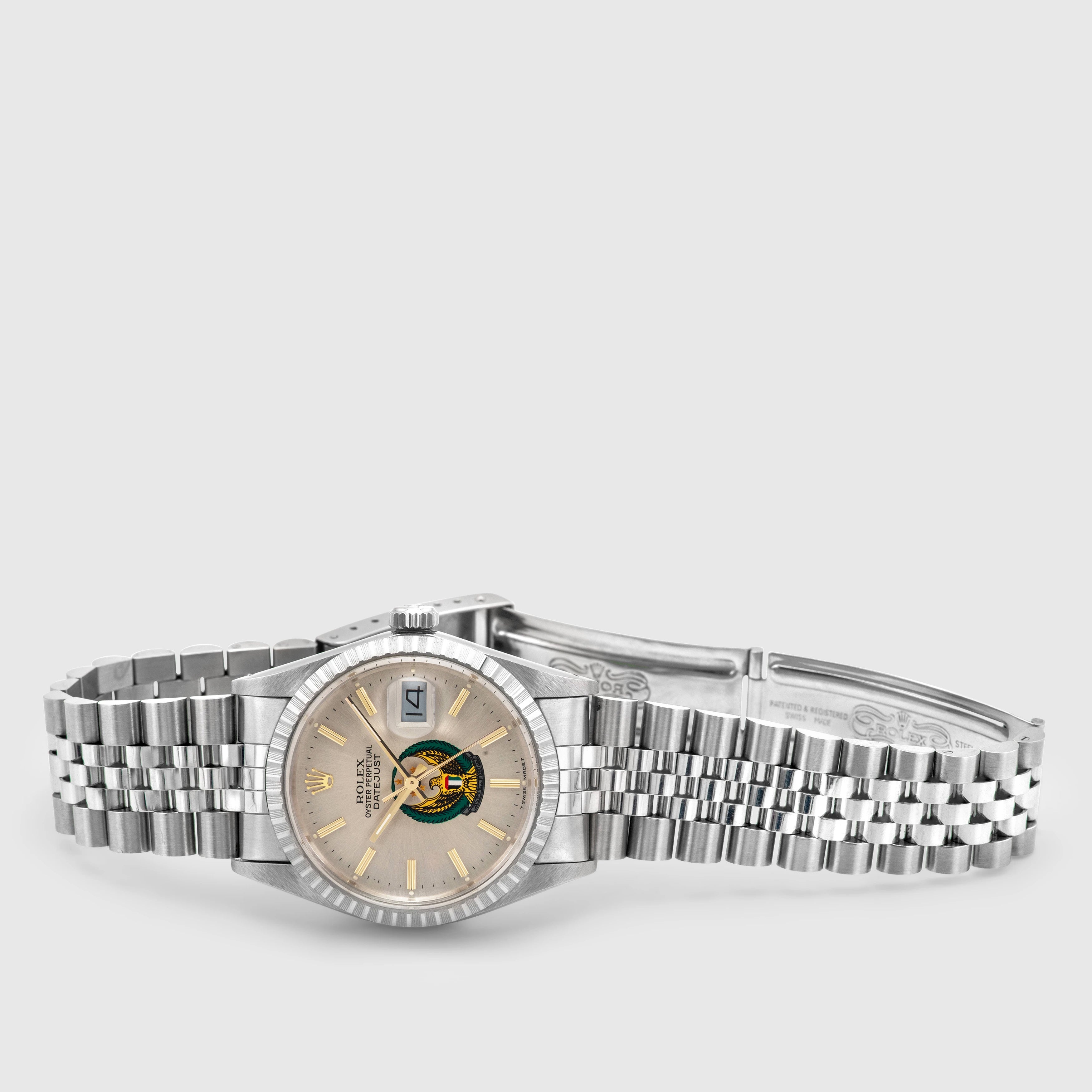 1988 Rolex Datejust Silver Dial 'UAE Armed Forces' Unpolished Like New Ref. 16030 (Full Set)