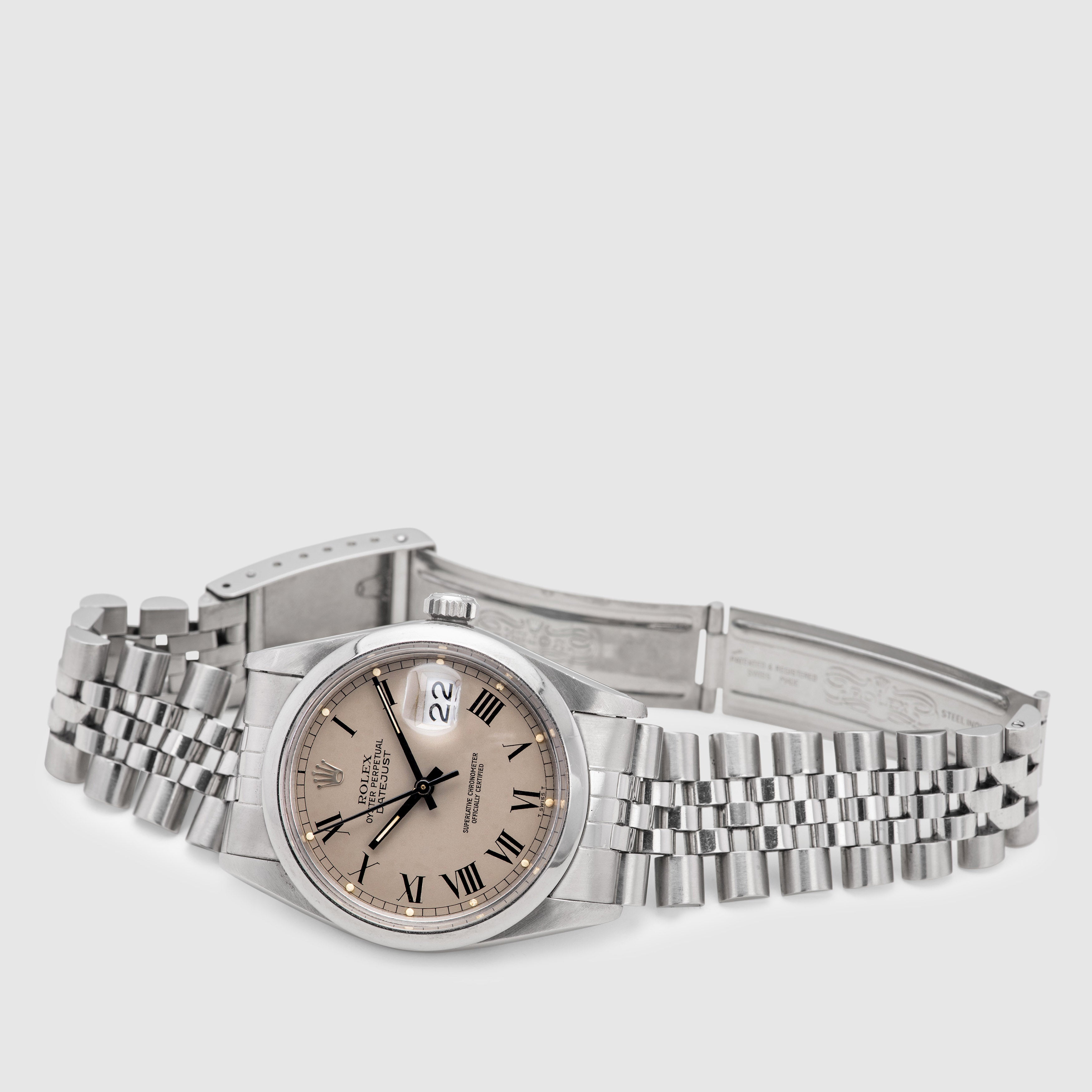1983 Rolex Datejust Grey Buckley Dial Ref. 16000 (Full Set)