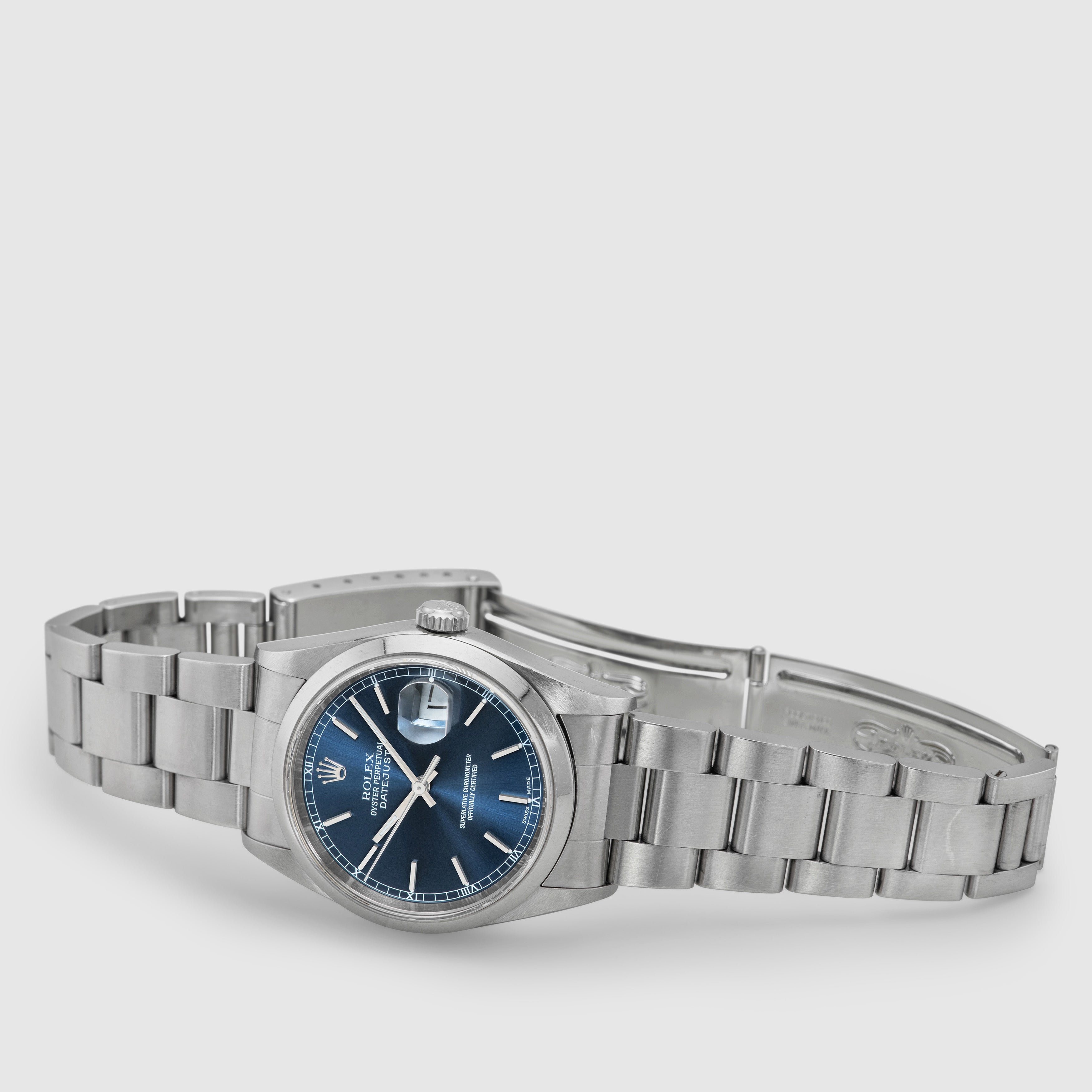 2000 Rolex Datejust Stainless Steel Blue Dial Ref. 16200