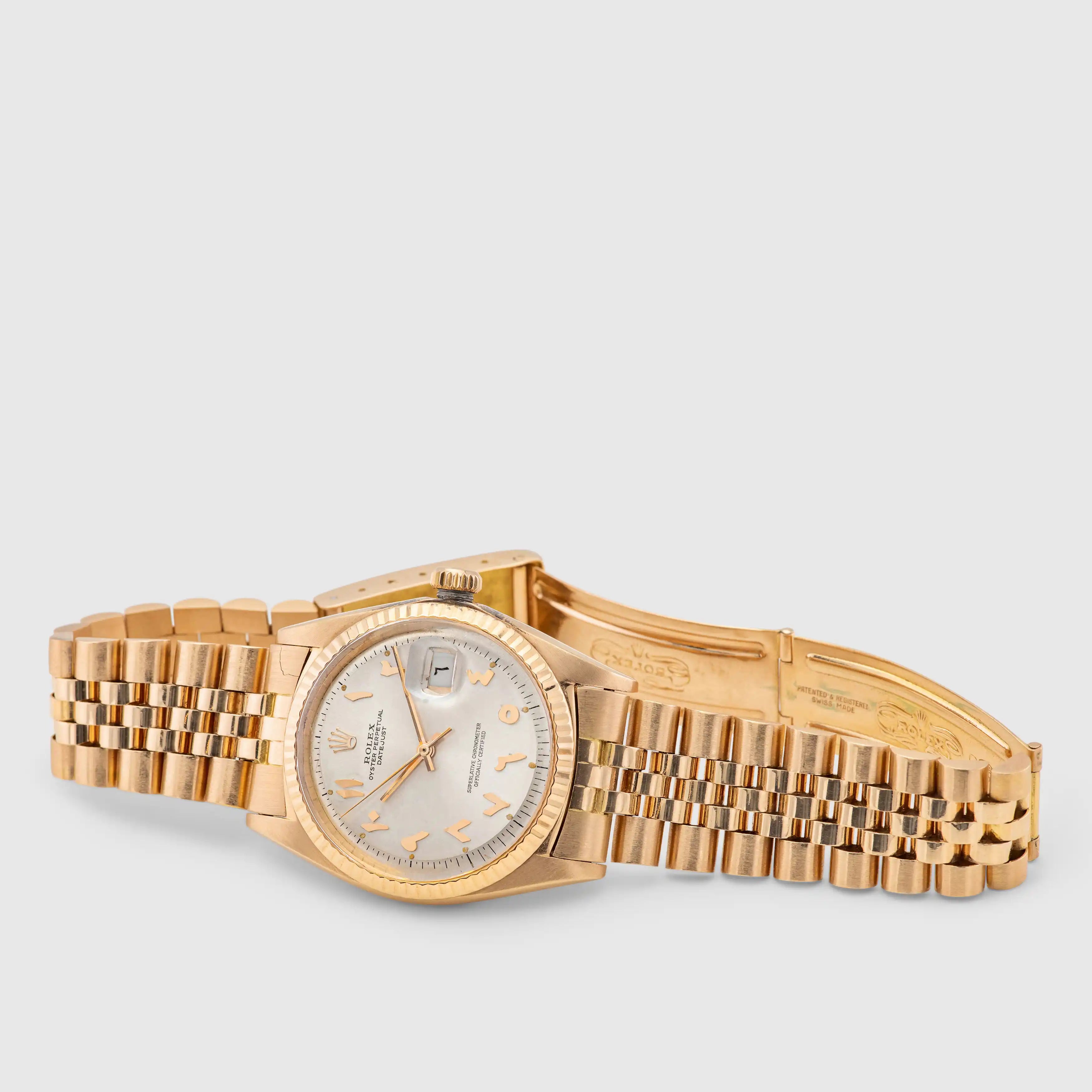 1969 Rolex Datejust Pink Gold Rare Arabic Hindi Dial Ref. 1601