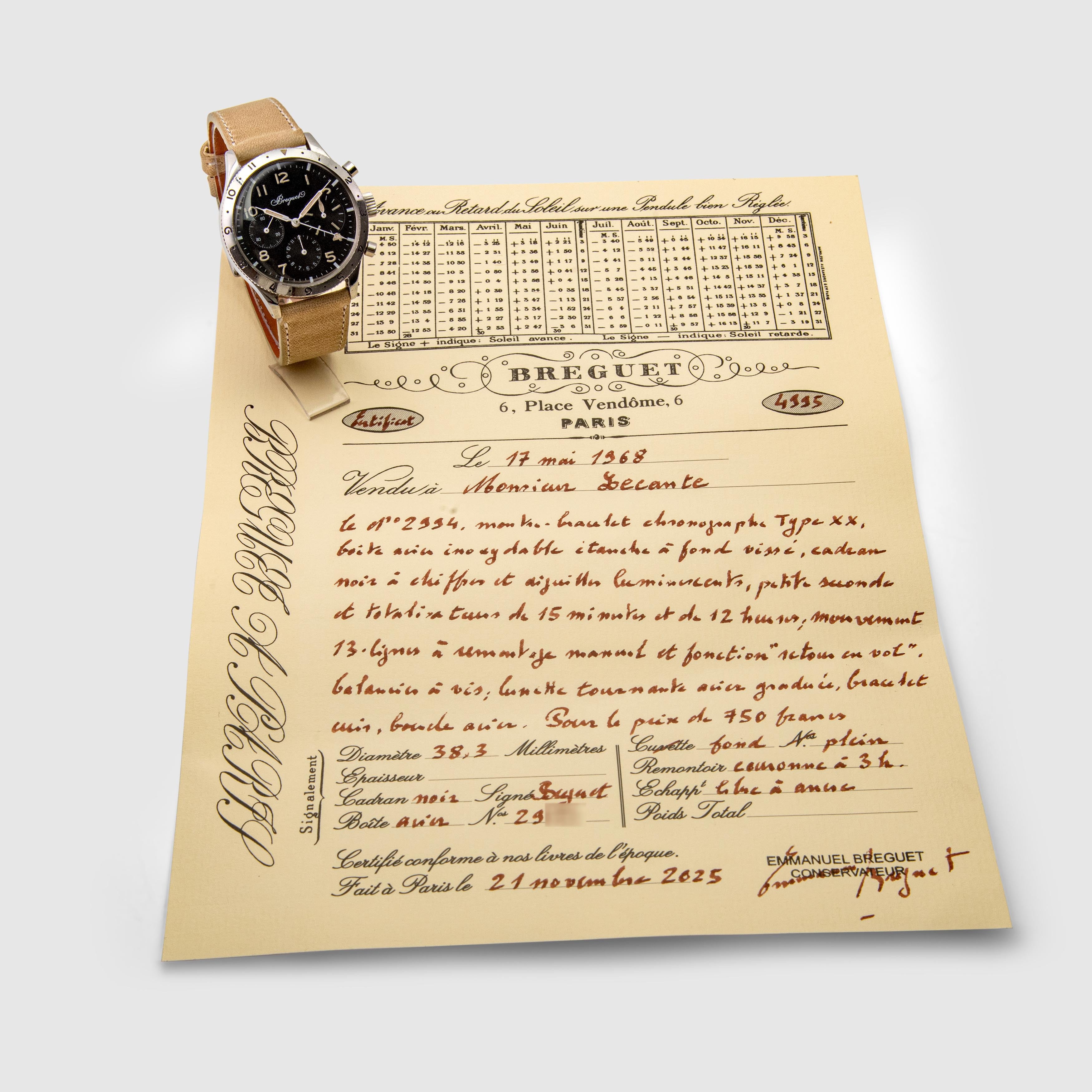 1968 Breguet Type XX Flyback Chronograph Ref. 12994 (with Papers)