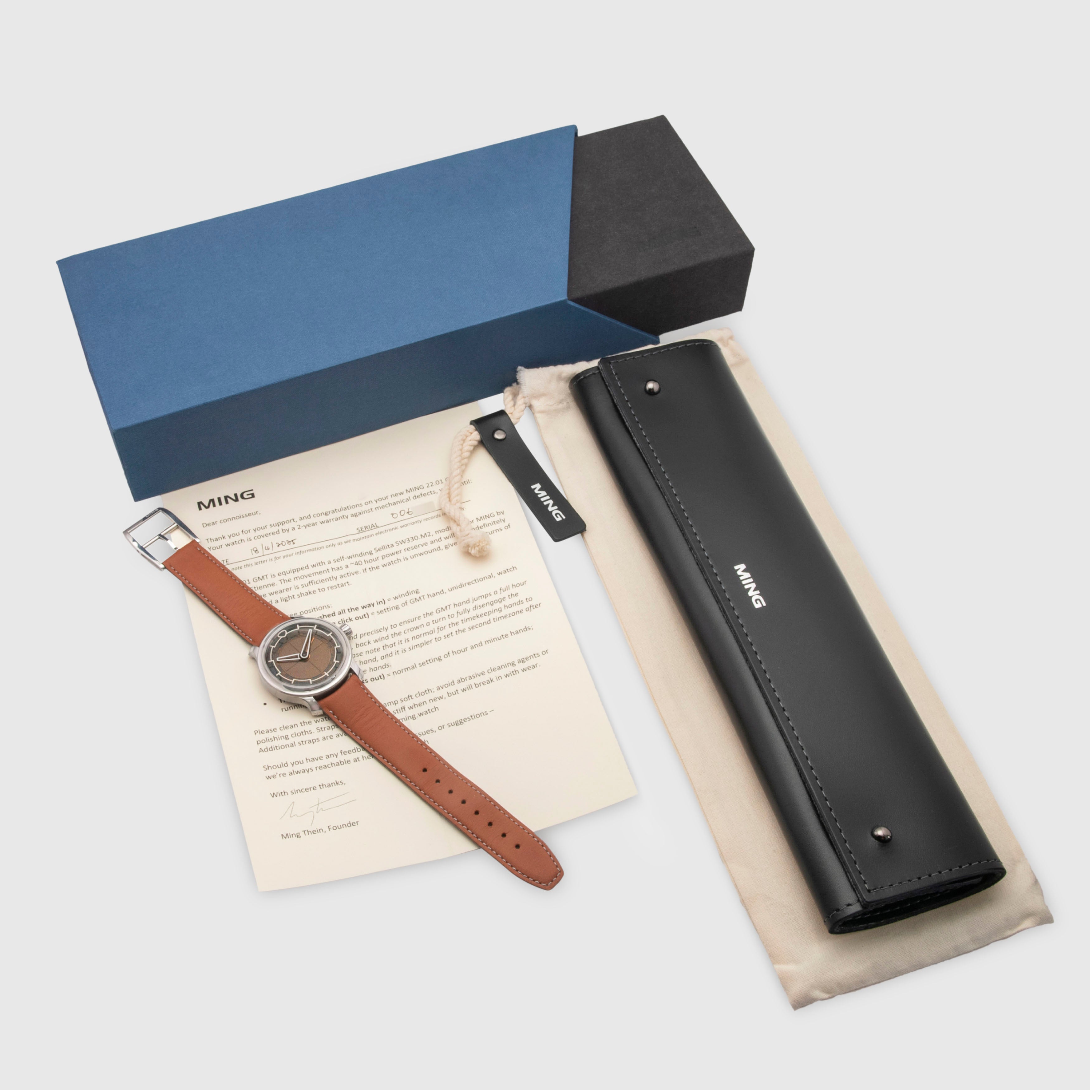 2022 Ming GMT Titanium Brown Dial Ref. 22.01 (with Box & Papers)