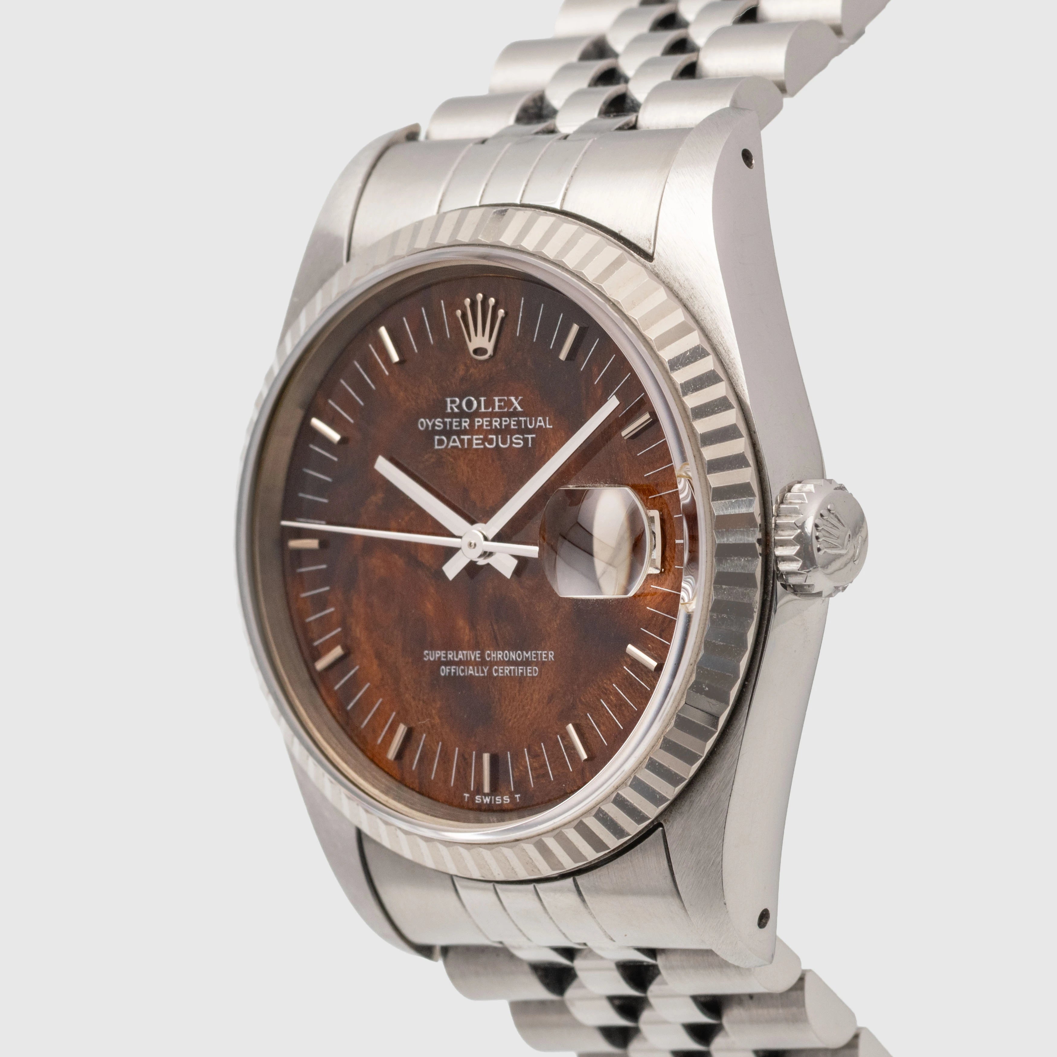 1989 Rolex Datejust Burl Wood Dial St/WG Ref. 16234