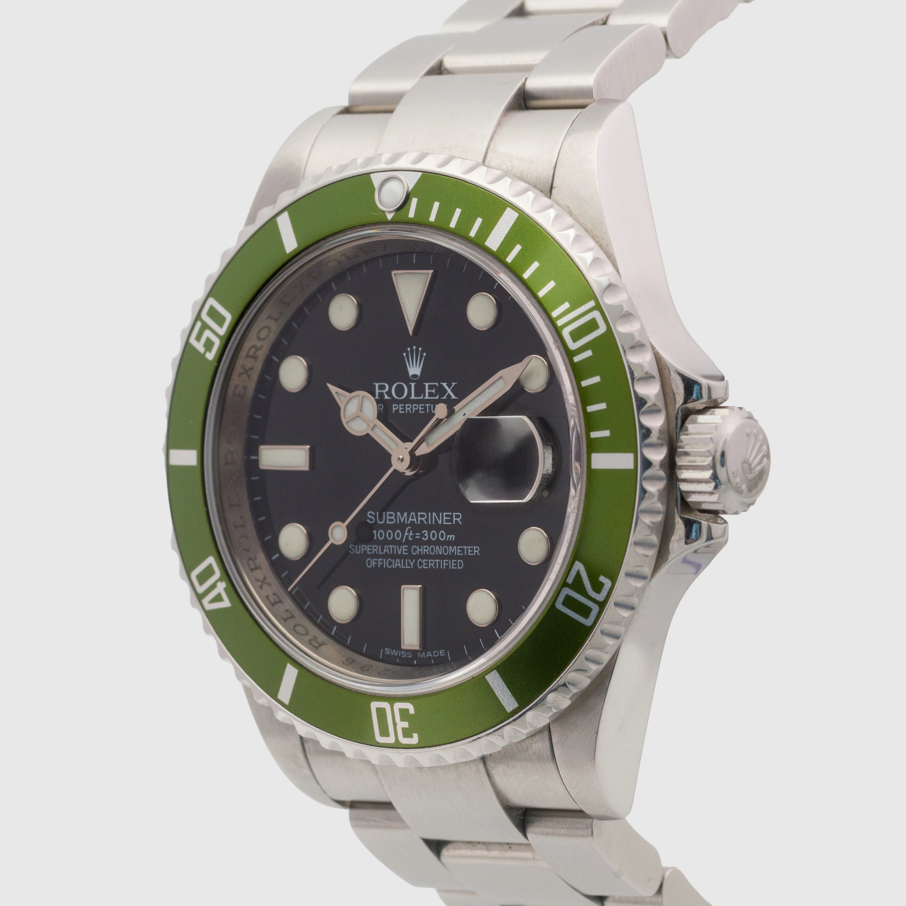2007 Rolex Submariner Kermit Mint Green Bezel Ref. 16610LV