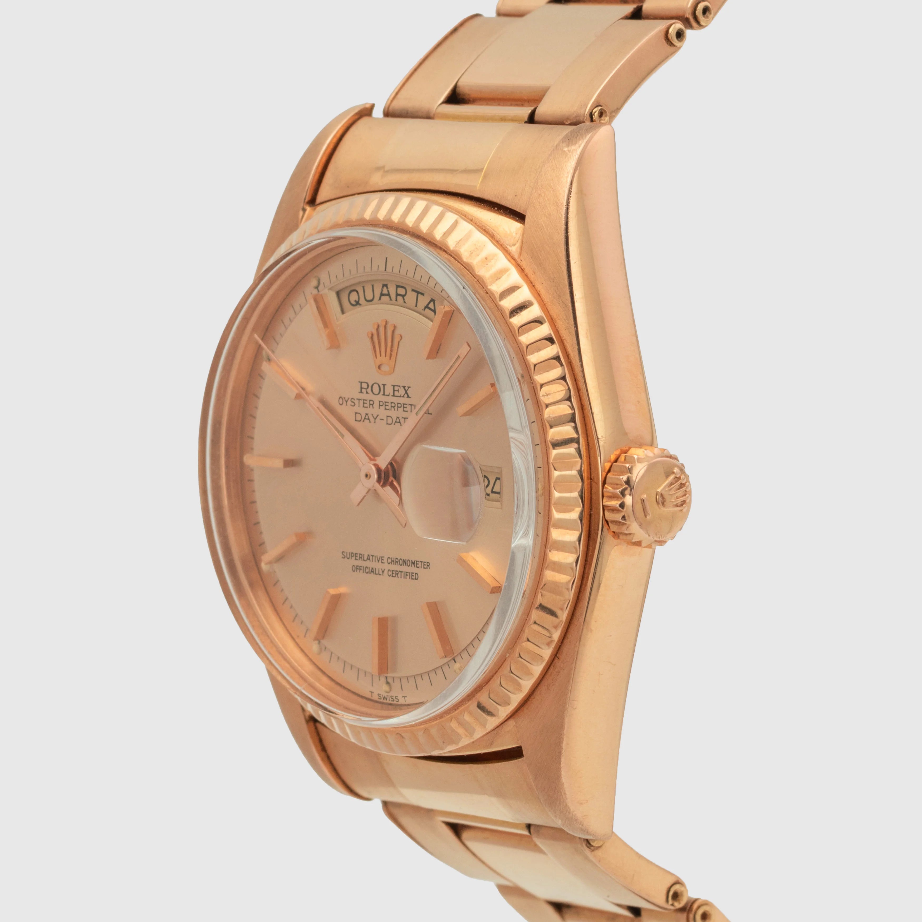 1973 Rolex Day Date Pink on Pink Rivited Gay Fréres Oyster Bracelet Ref. 1803