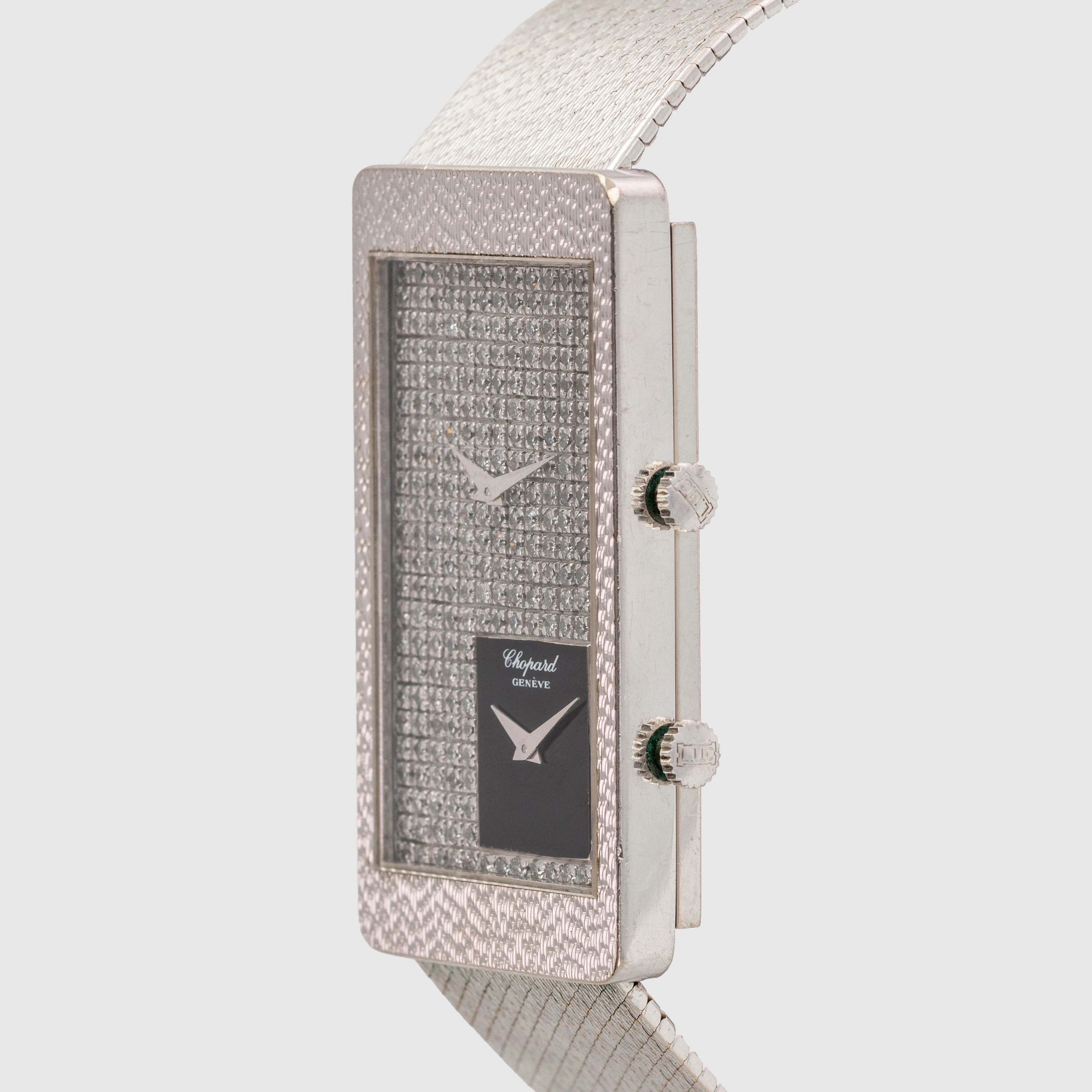 1970's Chopard by Kutchinsky White Gold Pavee & Lacquer Dial with Mesh Bracelet Ref. 5093 1