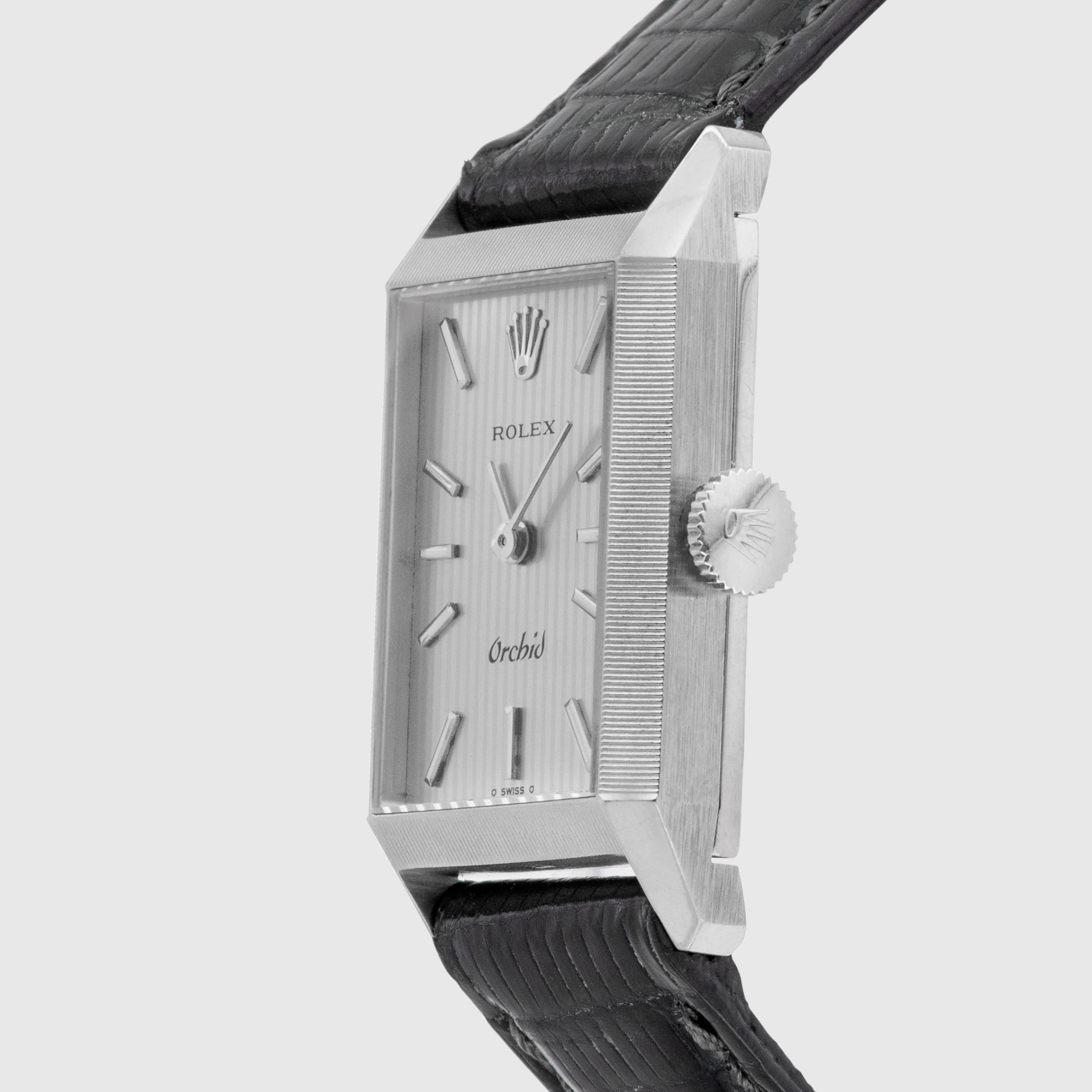 1975 Rolex Cellini 18K White Gold Grey Tapestry Dial Ref. 2677