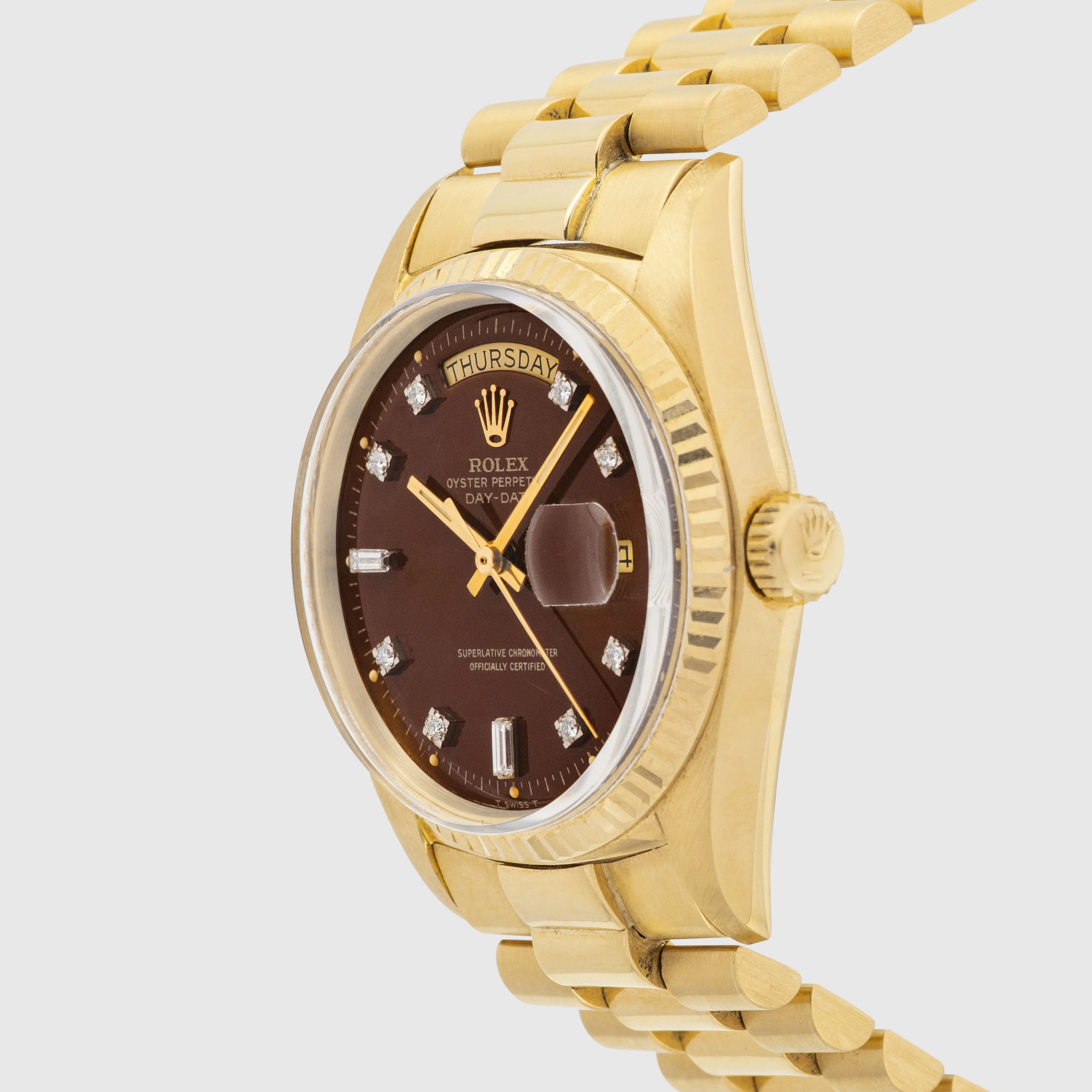 1967 Rolex Day Date Oxblood Stella Diamond Dial Ref. 1803 (with Papers)