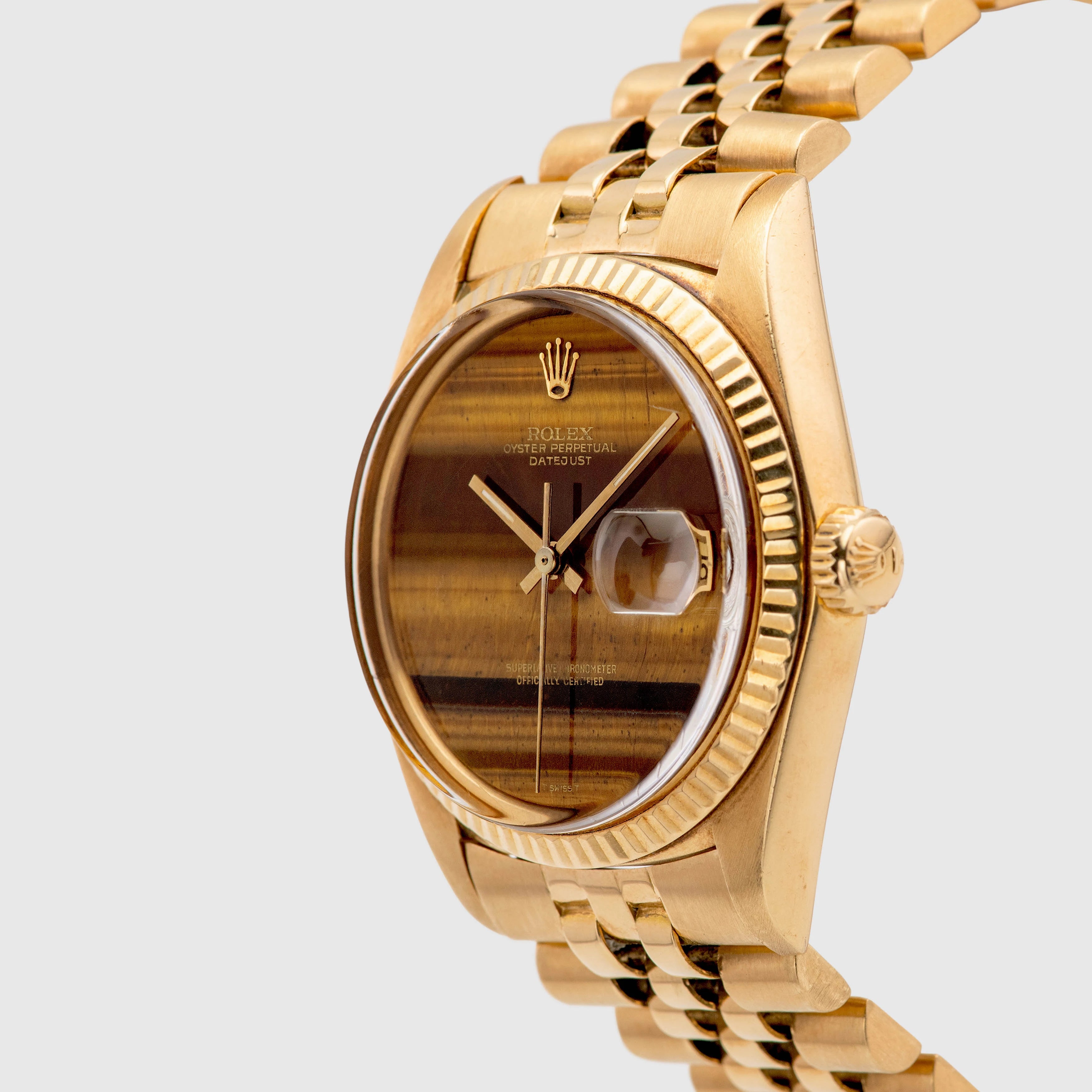1974 Rolex Datejust 18K Yellow Gold Tiger Eye Dial Ref. 1601
