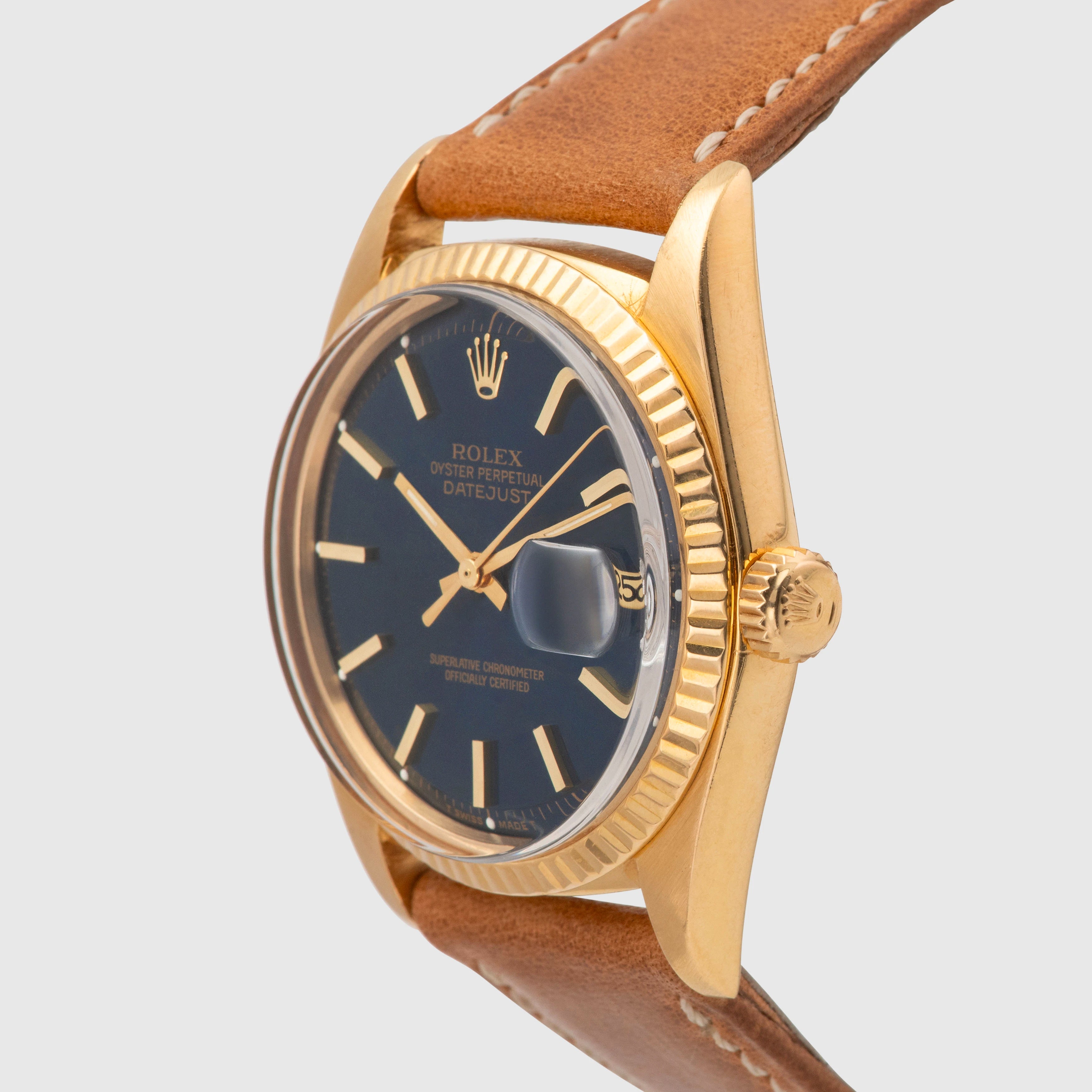 1973 Rolex Datejust 18K Blue Dial Ref. 1601