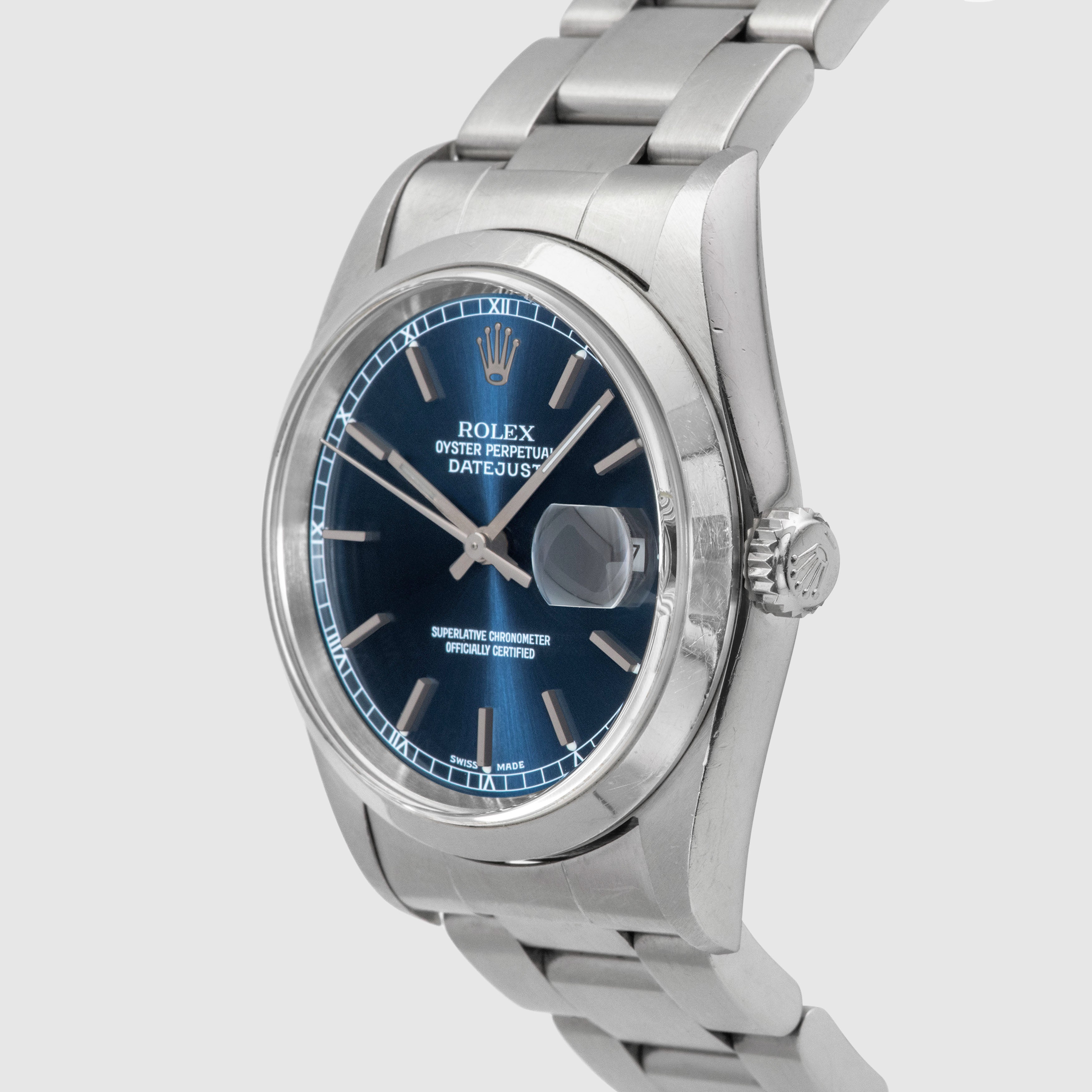 2000 Rolex Datejust Stainless Steel Blue Dial Ref. 16200