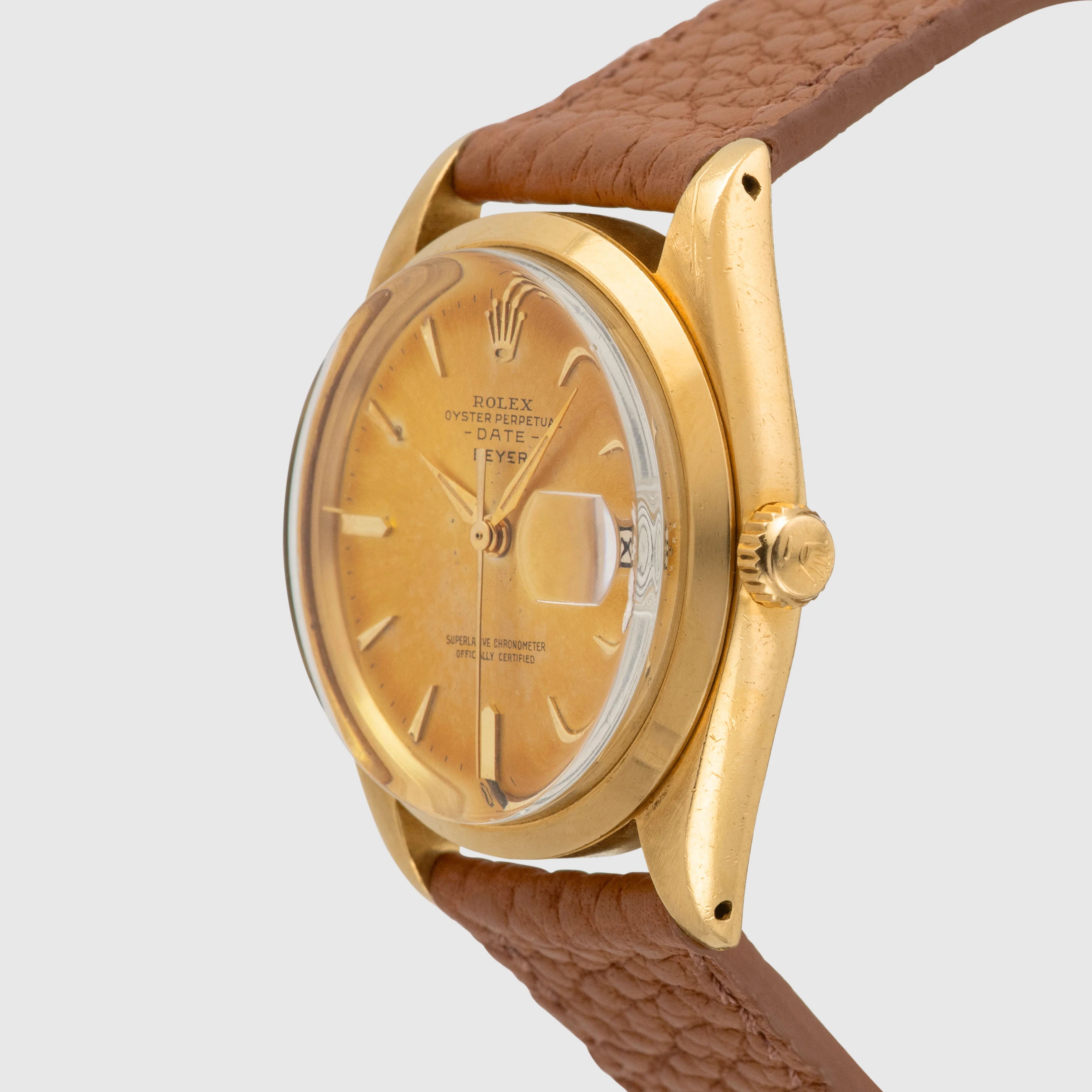 1962 Rolex Oyster Perpetual Date 18K Tropical Dial 'Beyer' Double Signed Ref. 1500