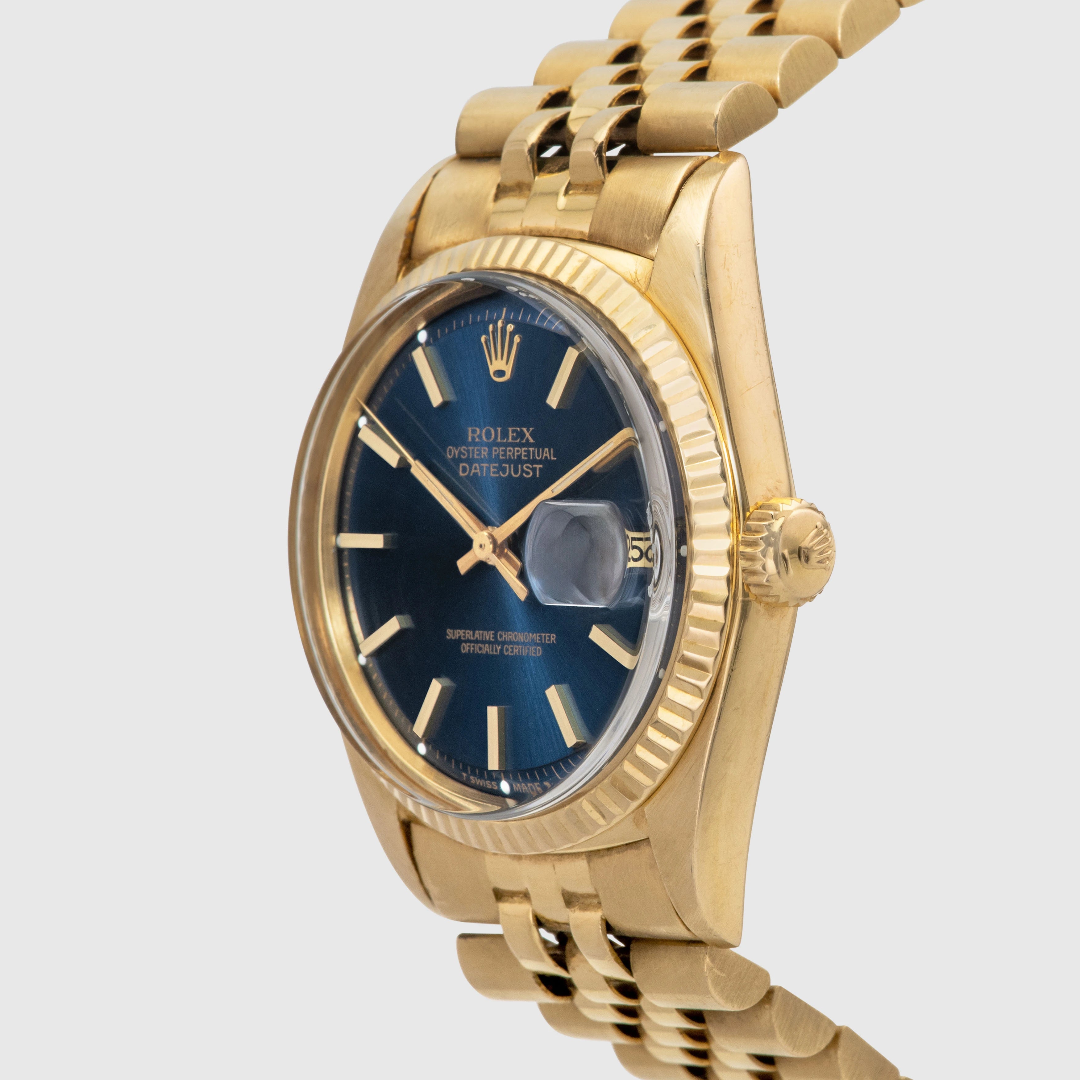 1973 Rolex Datejust 18K Blue Dial Ref. 1601