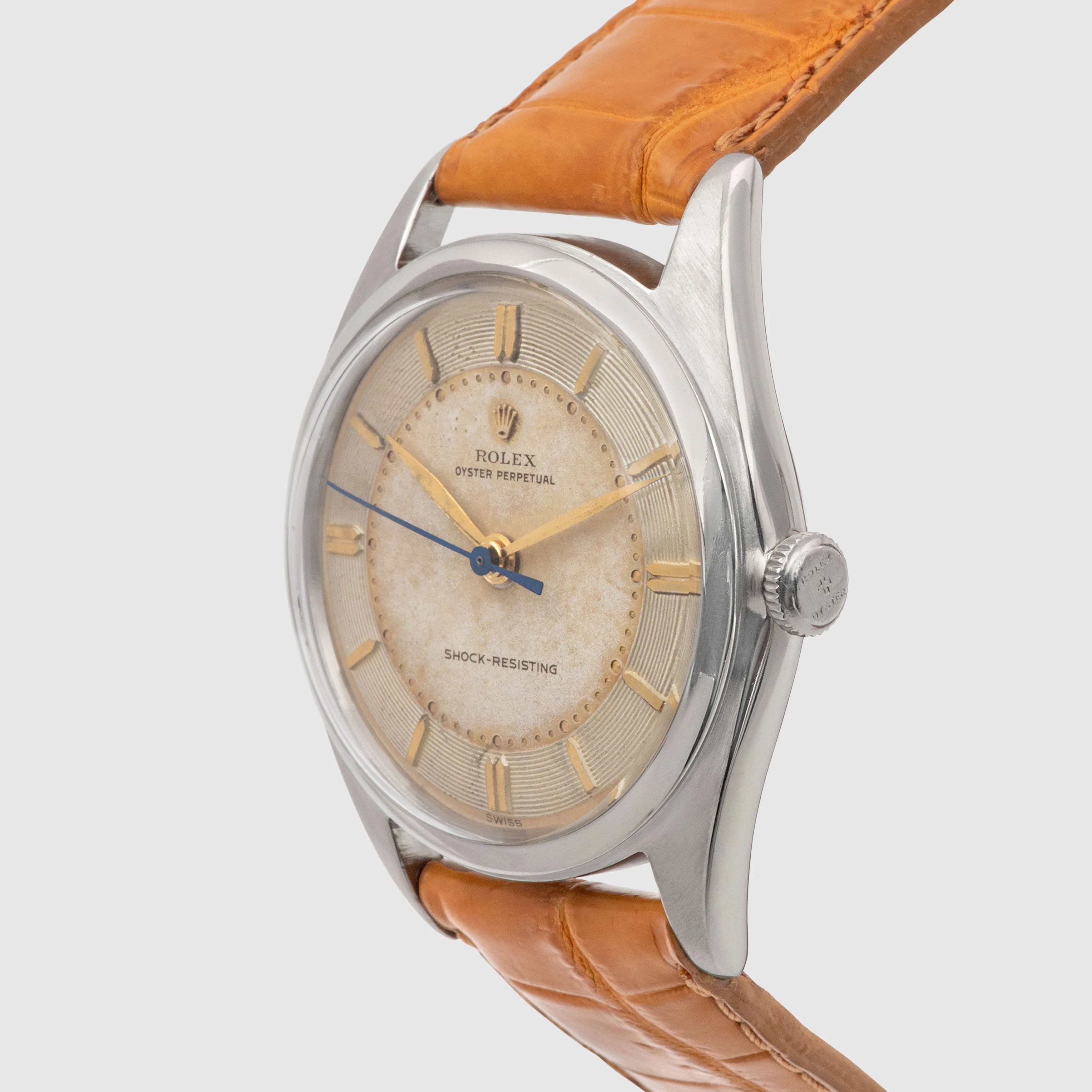 1946 Rolex Big Bubbleback Two Tone Dial Stainless Steel Ref. 5028