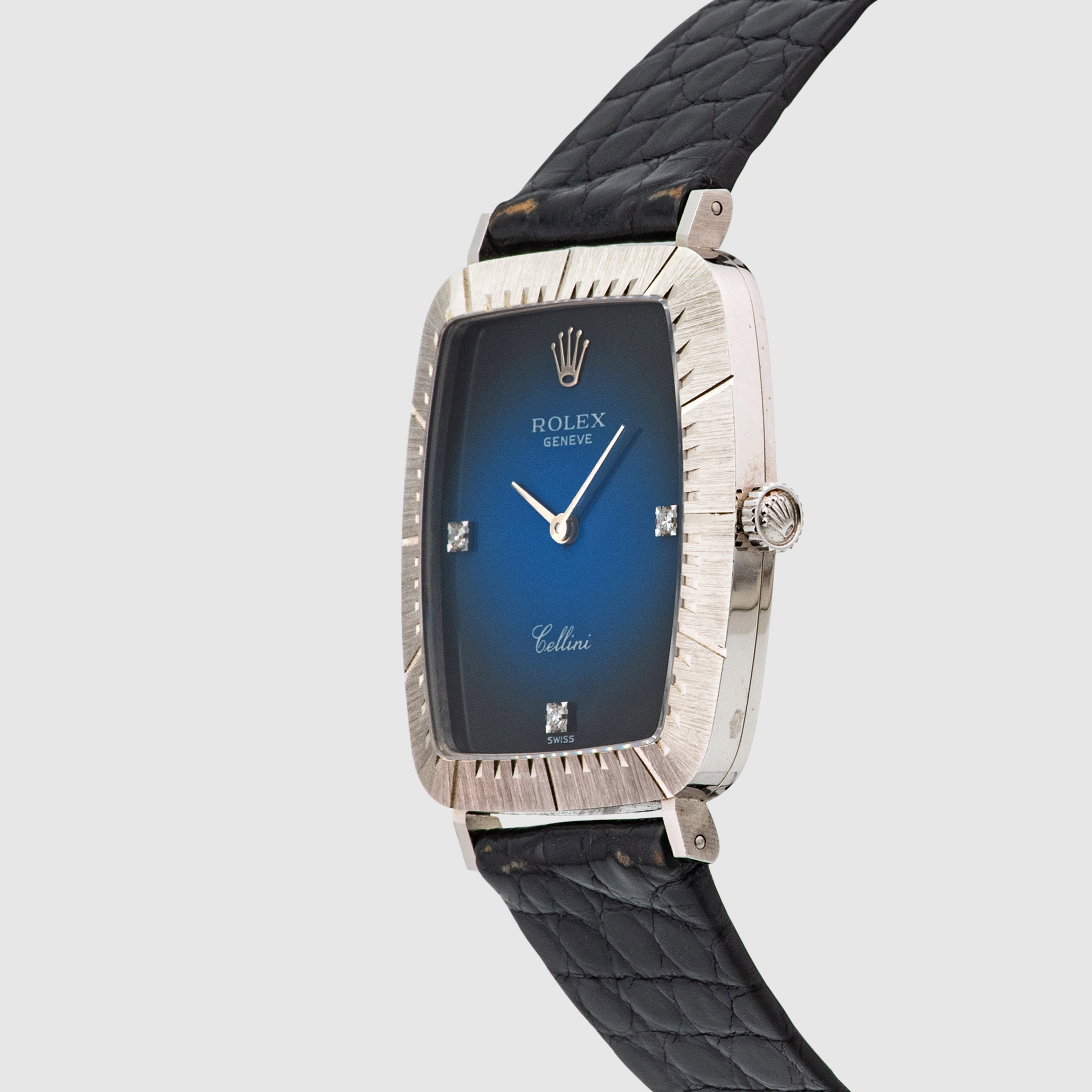 1981 Rolex Cellini Blue Vignette Dial White Gold Ref. 4087/9 (with Papers)