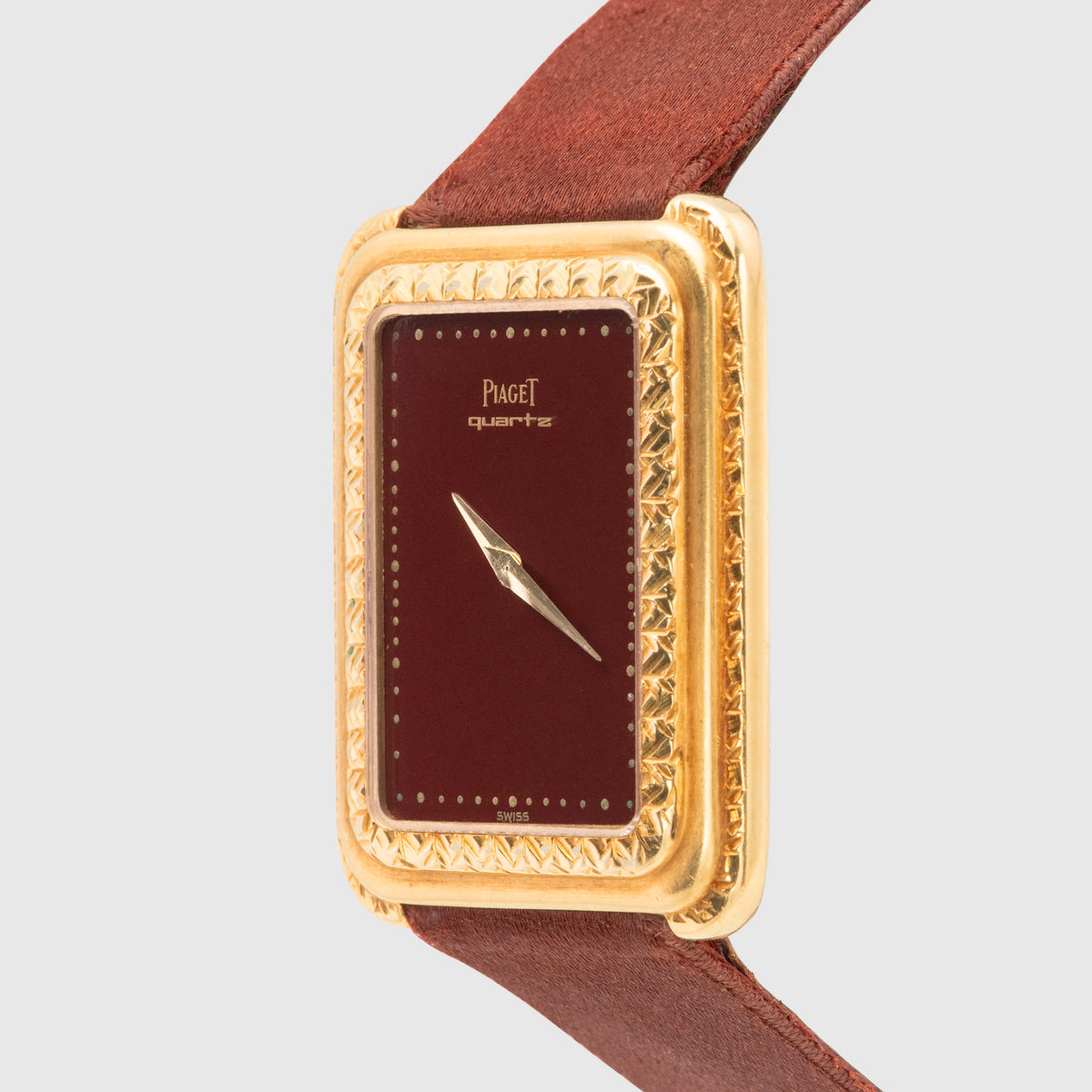 1970's Piaget Protocole Burgundy Dial Yellow Gold Ref. 74121 (with Special Box)