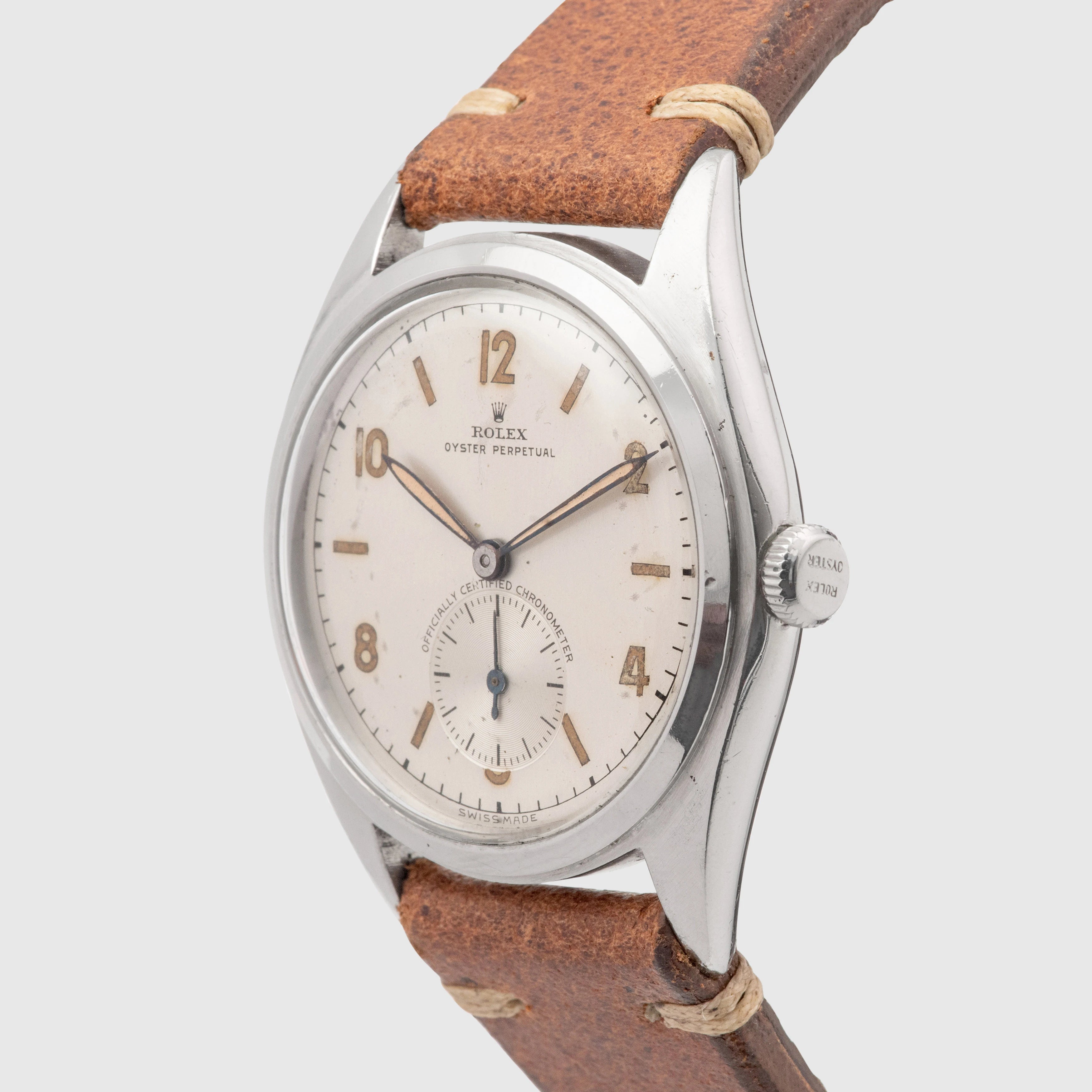 1946 Rolex Rare Big Bubbleback 36mm Arabic Radium dial Ref. 5028