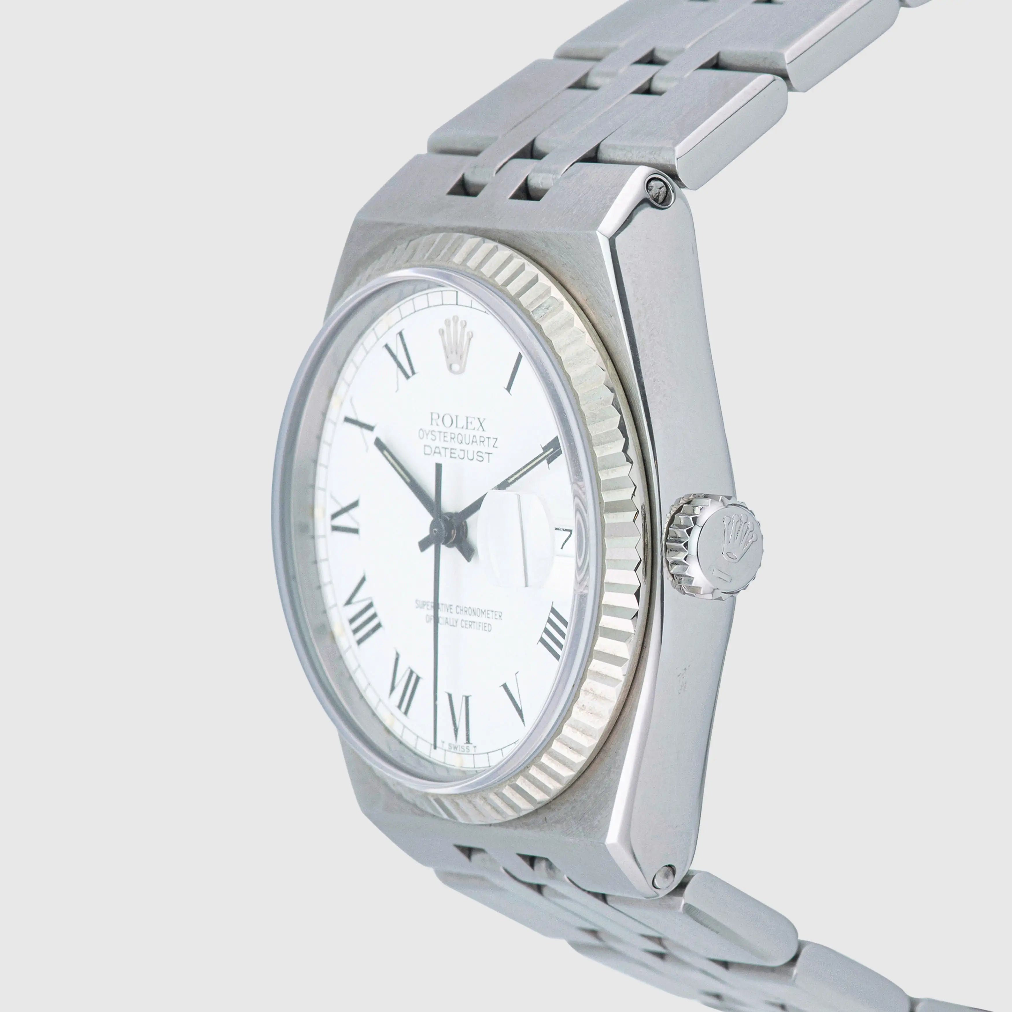 1981 Rolex Datejust Oysterquartz St/WG White Buckley Dial Ref. 17014