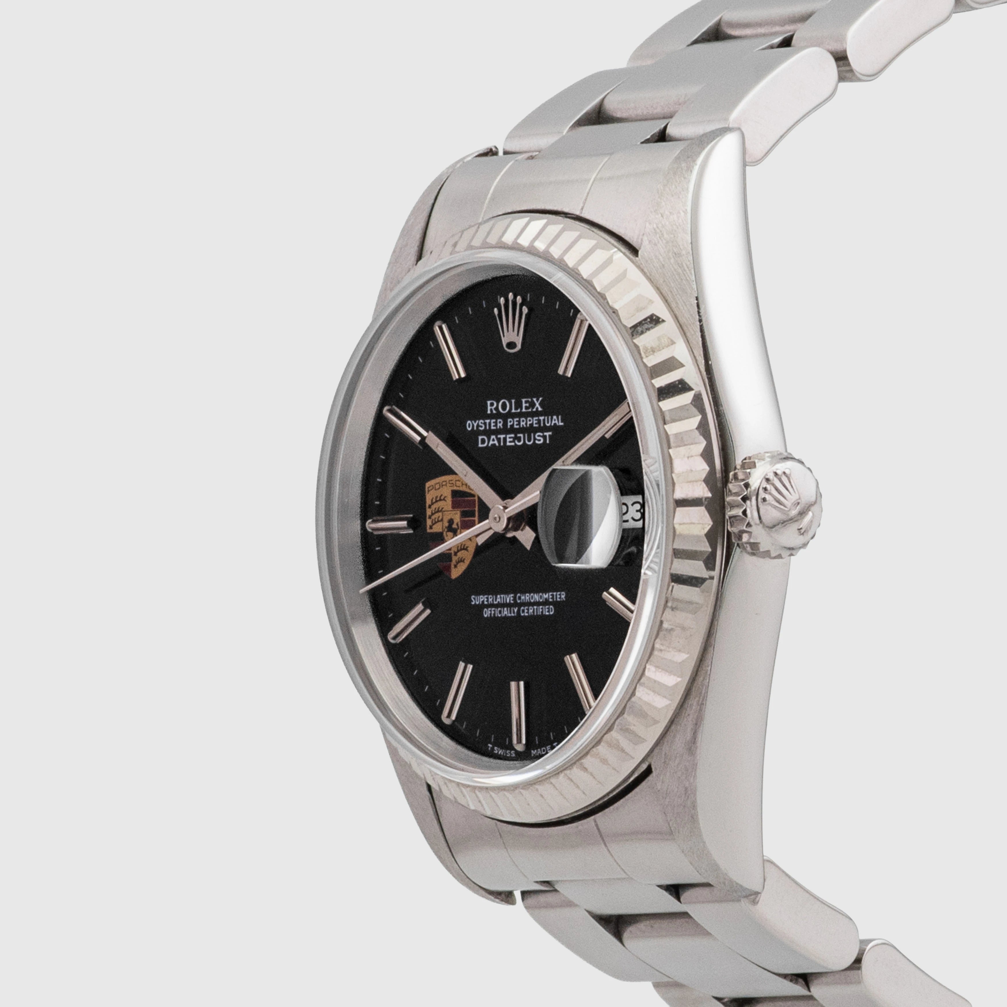 Rolex Datejust Porsche logo with Enamel case back Ref. 16234 (with Papers)