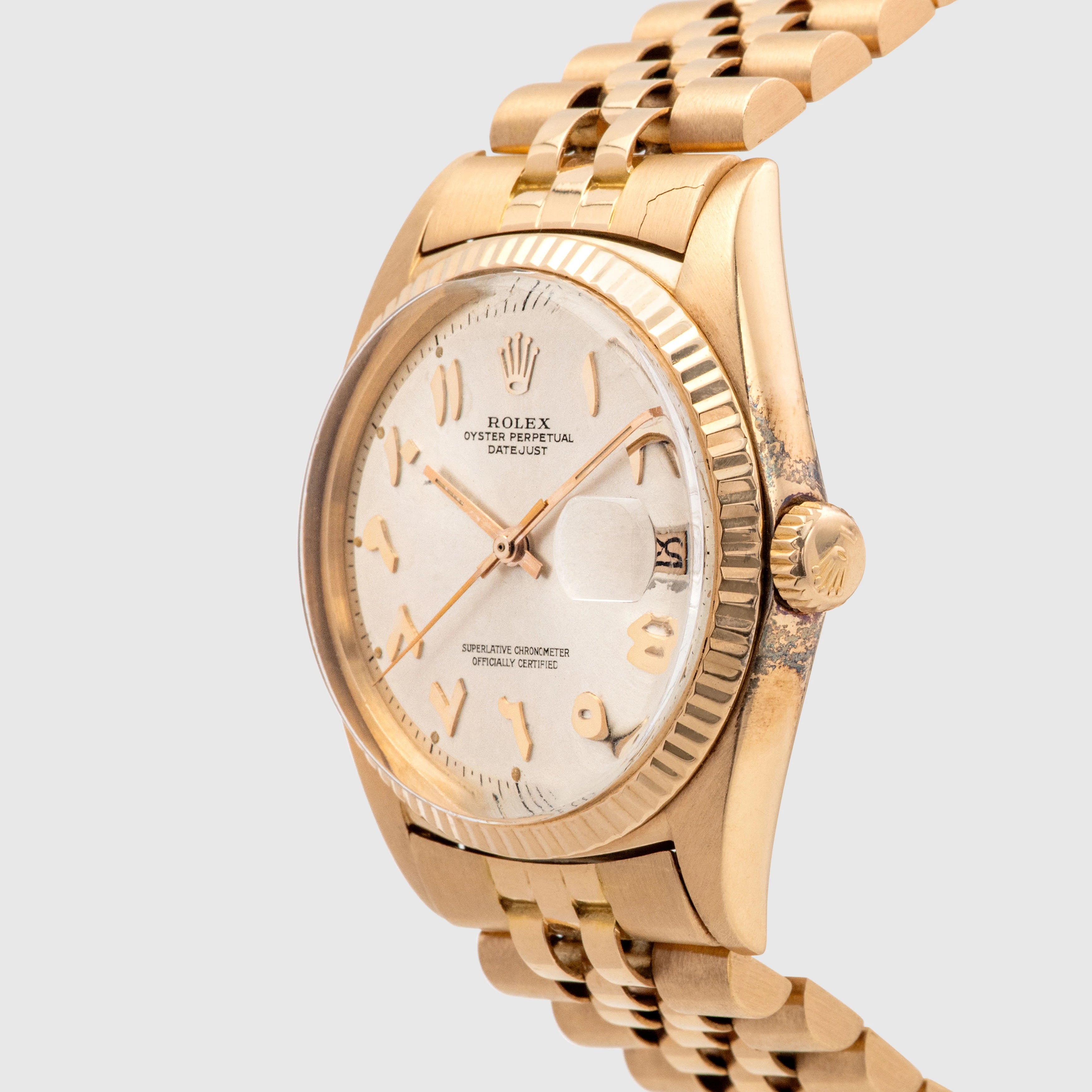 1969 Rolex Datejust Pink Gold Rare Arabic Hindi Dial Ref. 1601