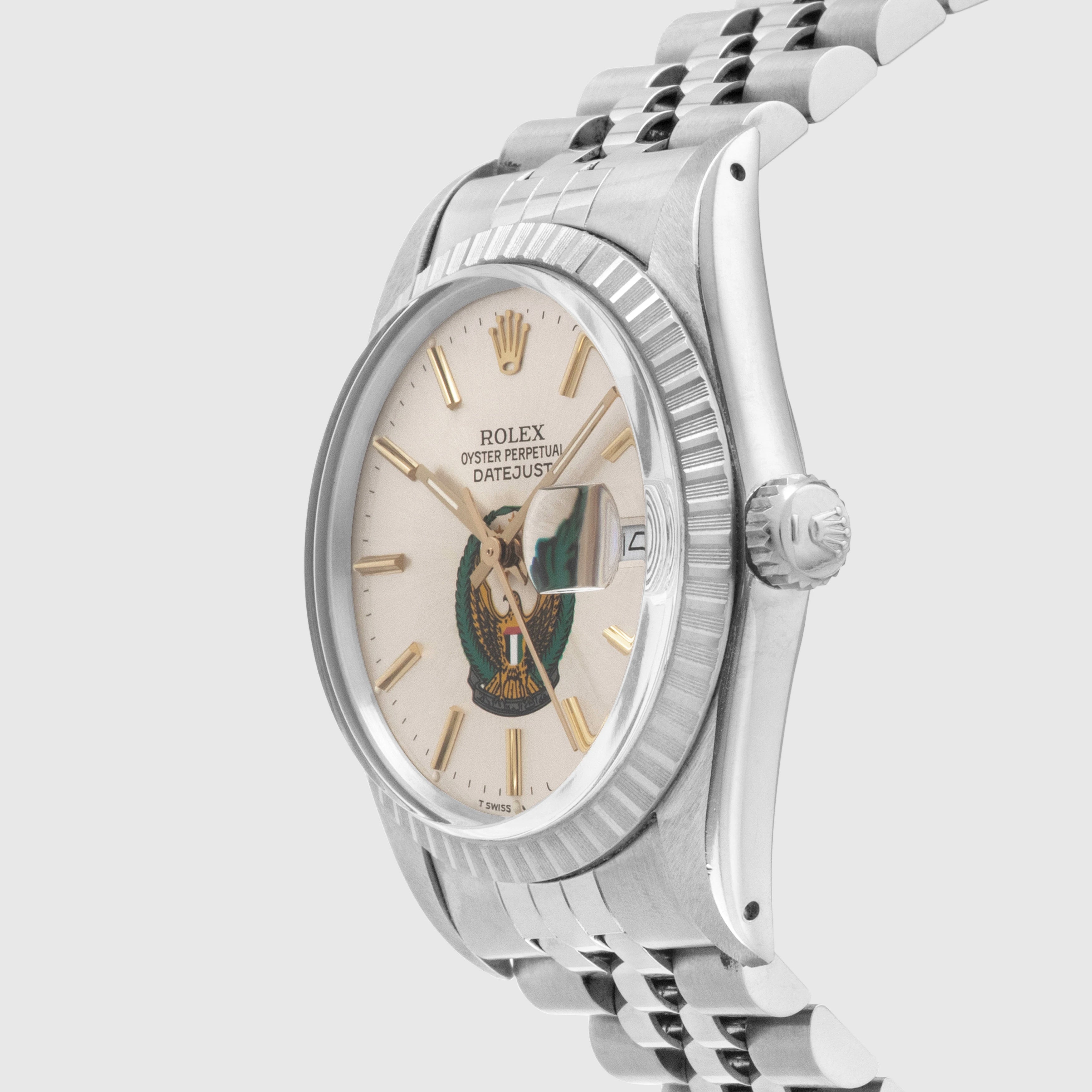 1988 Rolex Datejust Silver Dial 'UAE Armed Forces' Unpolished Like New Ref. 16030 (Full Set)