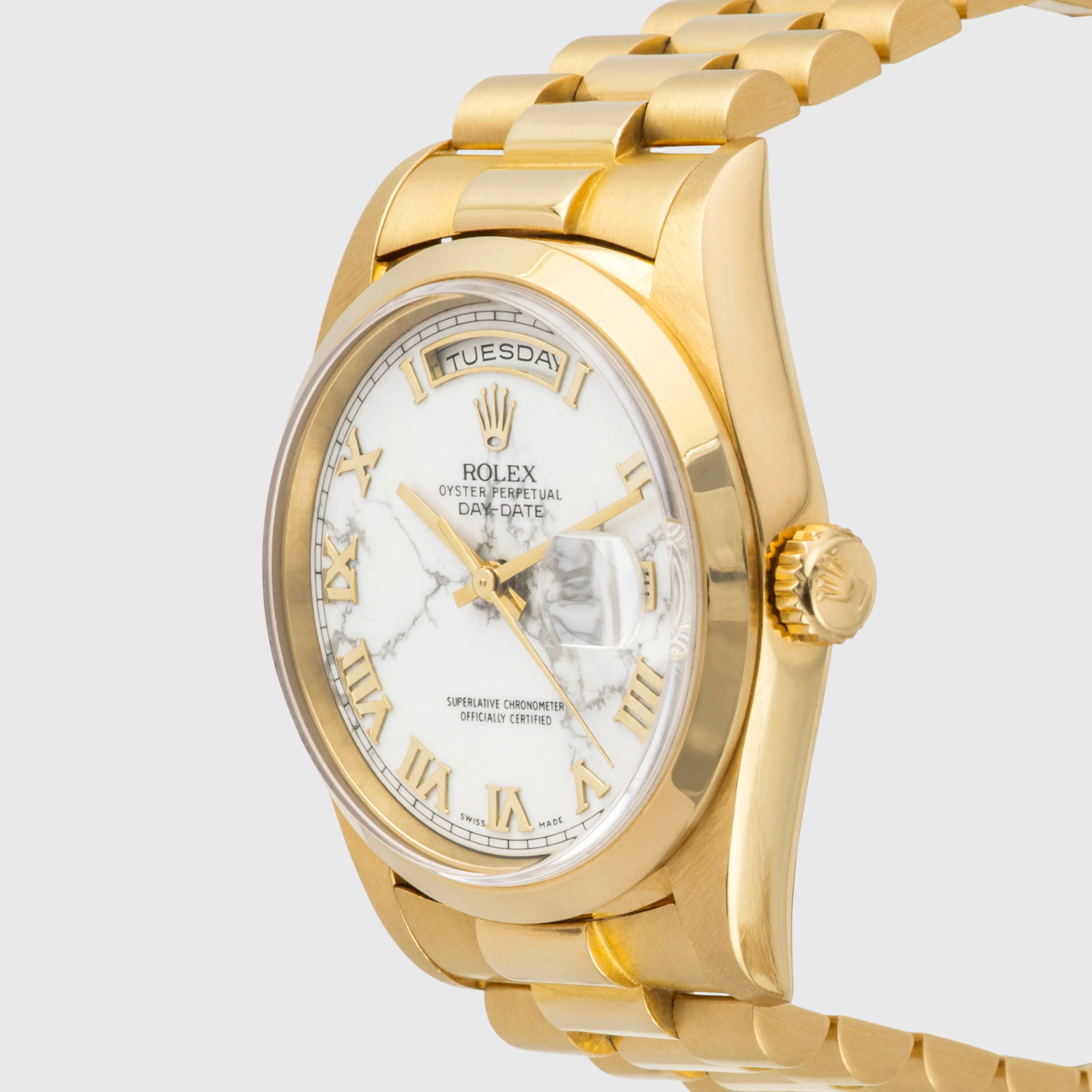 1996 Rolex Day Date Howlite Stone Dial Ref. 18208