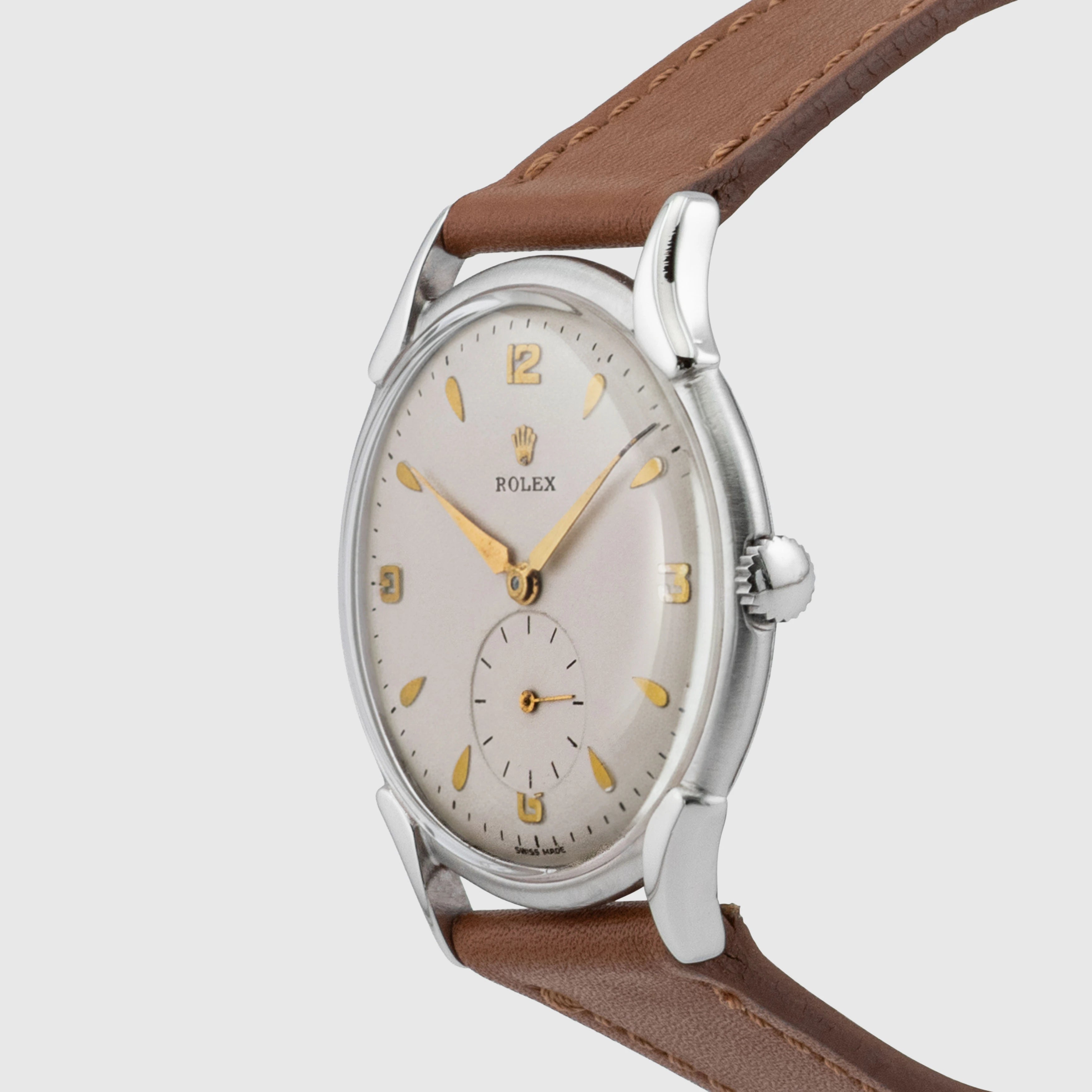 1954 Rolex Precision Stainless Steel Curved Extended Lugs Ref. 4498