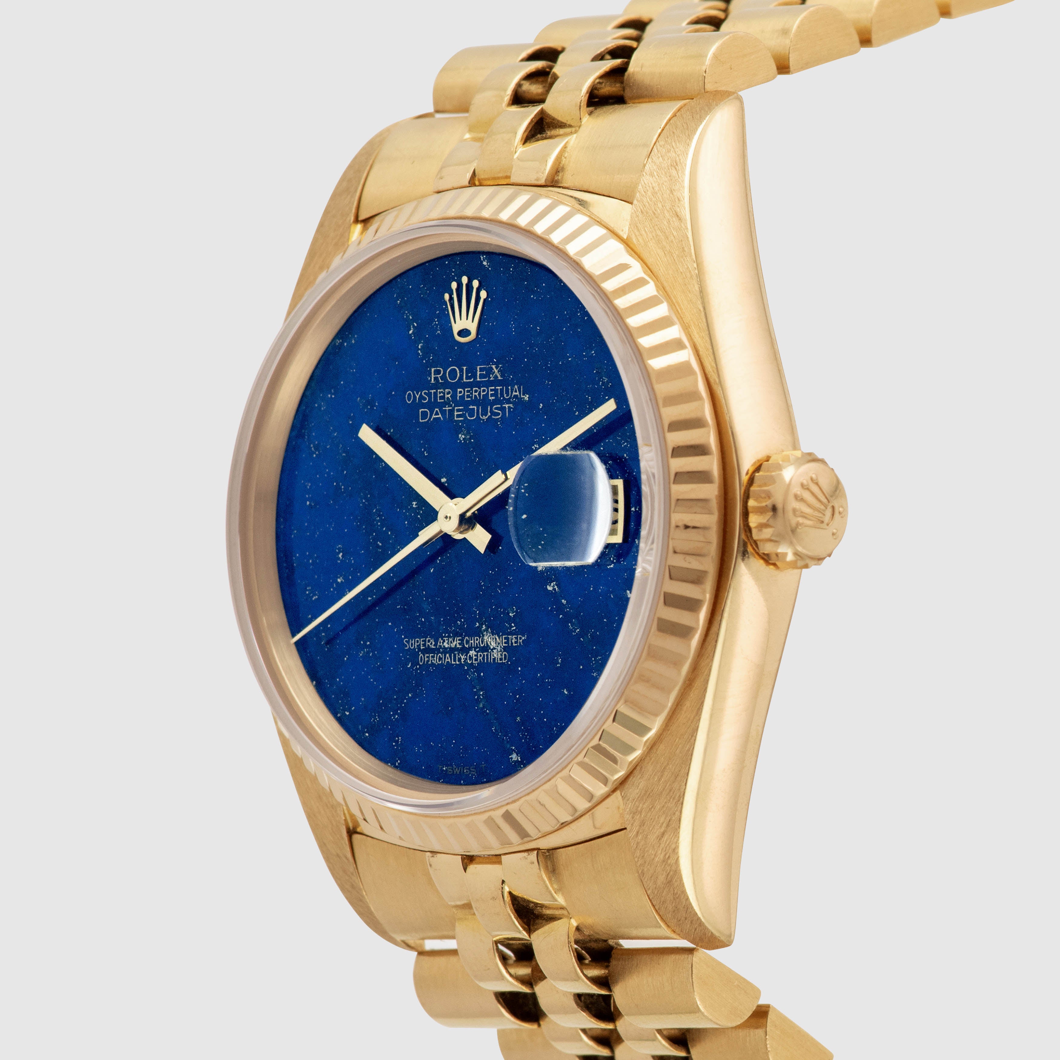 1979 Rolex Datejust 18K Yellow Gold Lapis Dial Ref. 16018 (with RSC Card & Pouch)