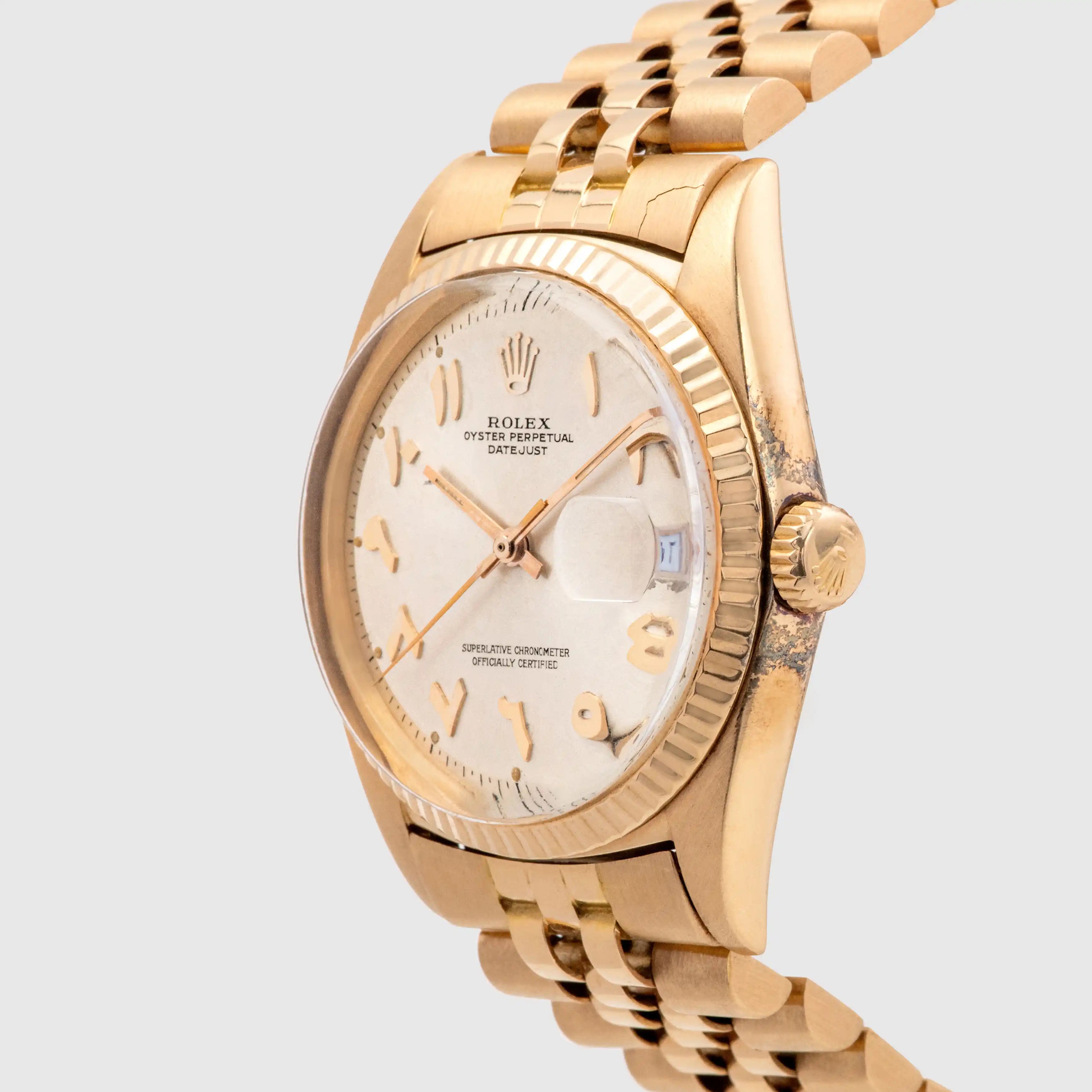 1969 Rolex Datejust Pink Gold Rare Arabic Hindi Dial Ref. 1601
