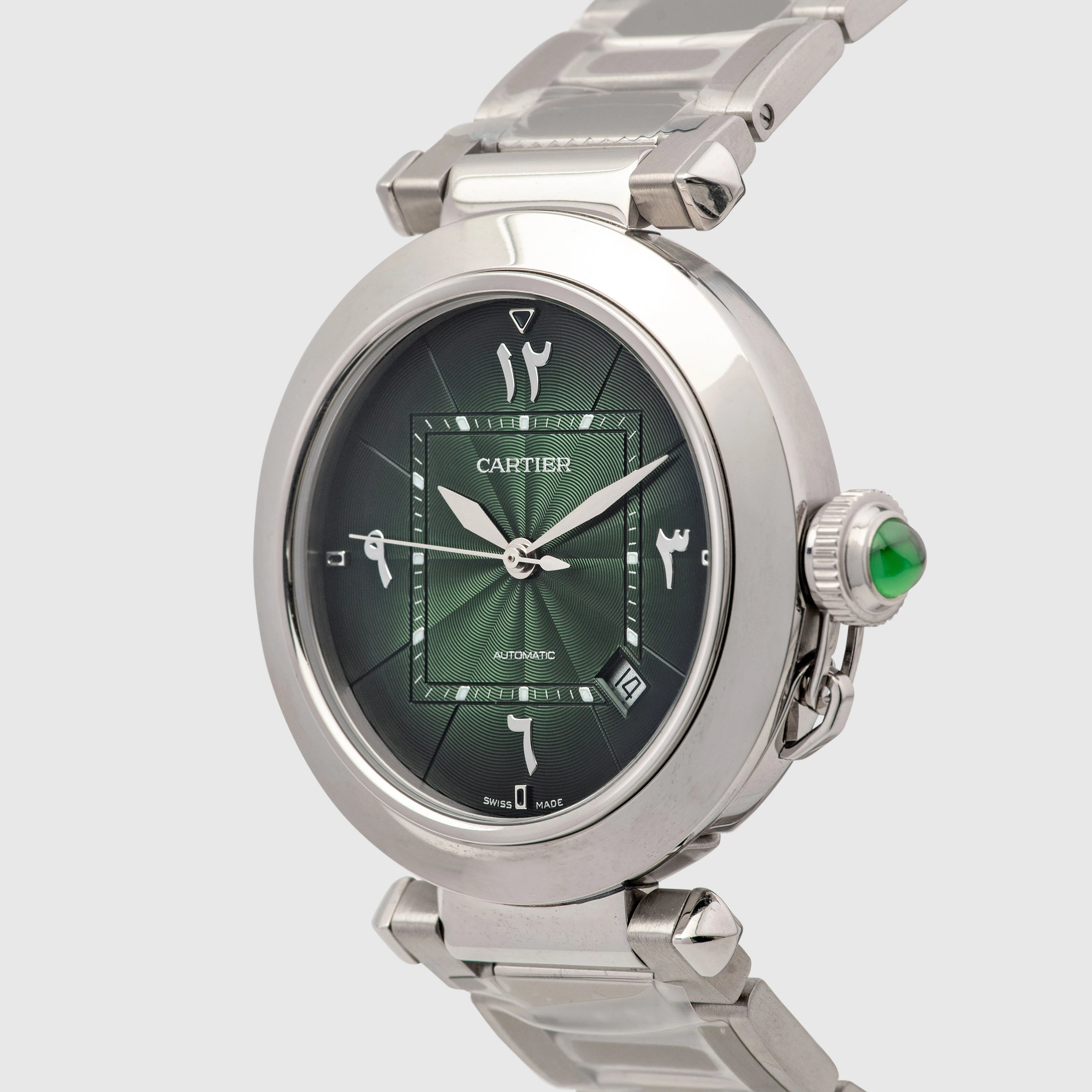 2021 Cartier Pasha Green Arabic Hindi Dial 'NEW' Ref. WSPA0022 (Full Set)