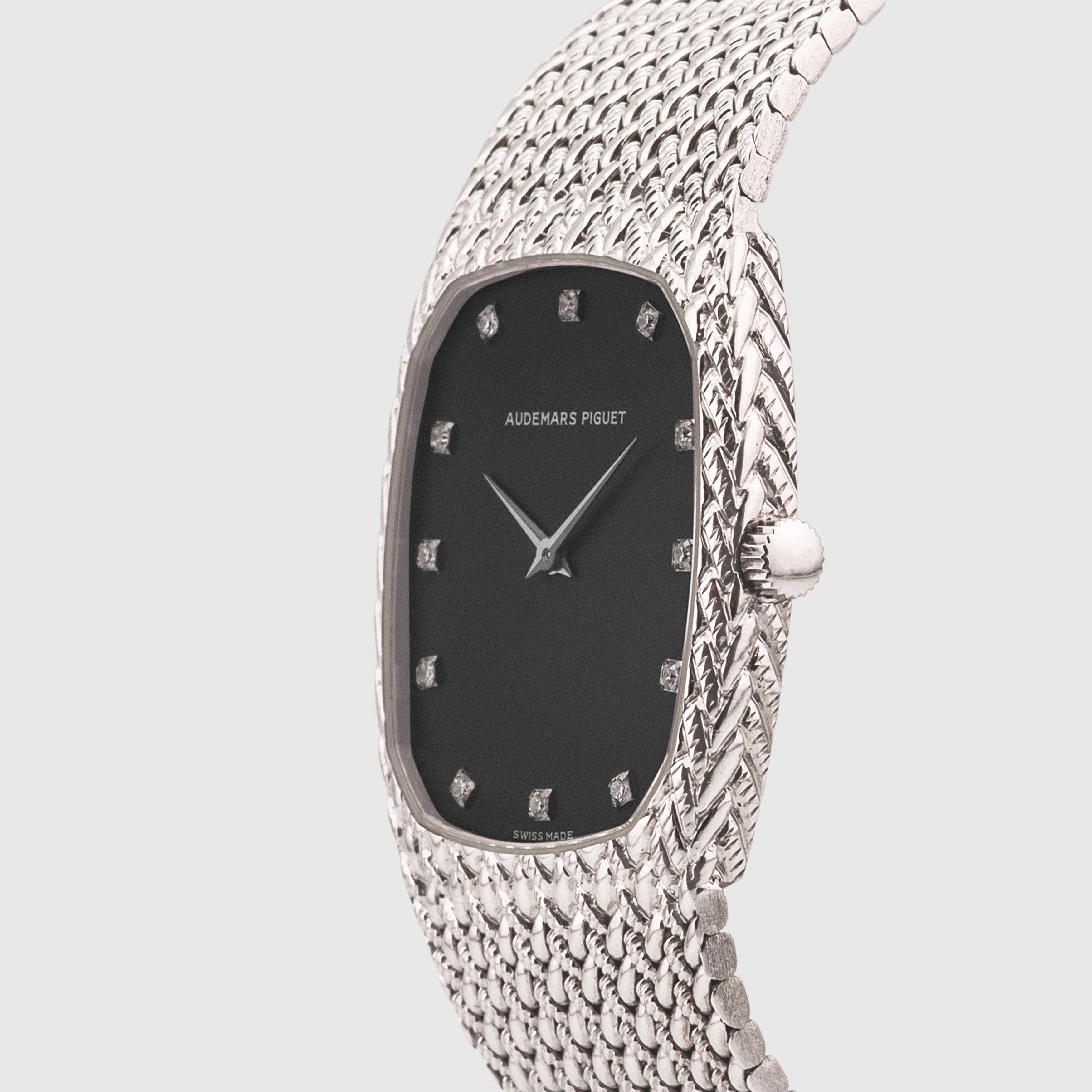 1980's Audemars Piguet Cobra White Gold Black with Diamonds Dial Ref. 14126BC