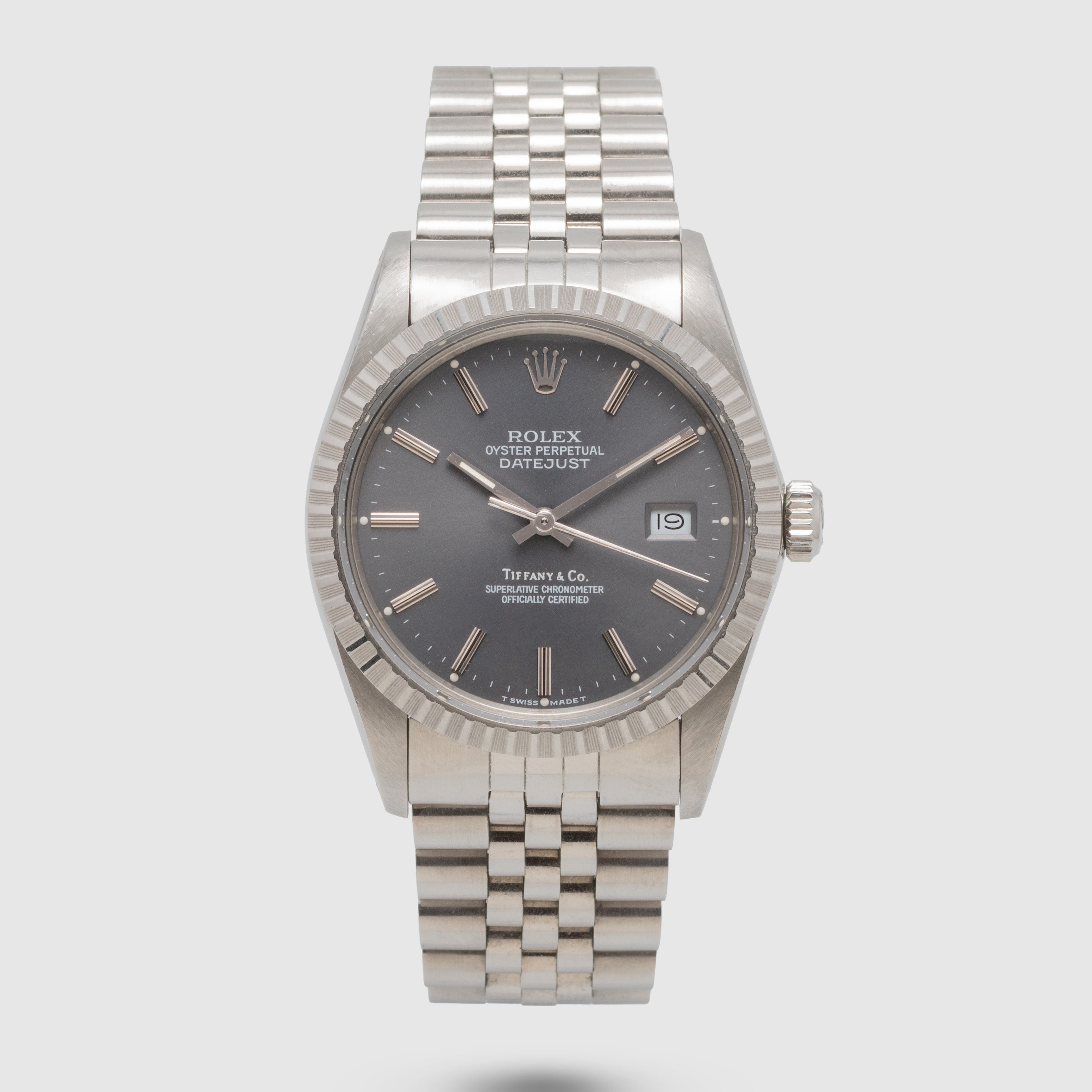 1988 Rolex Datejust Grey Dial Tiffany & Co. Ref. 16030