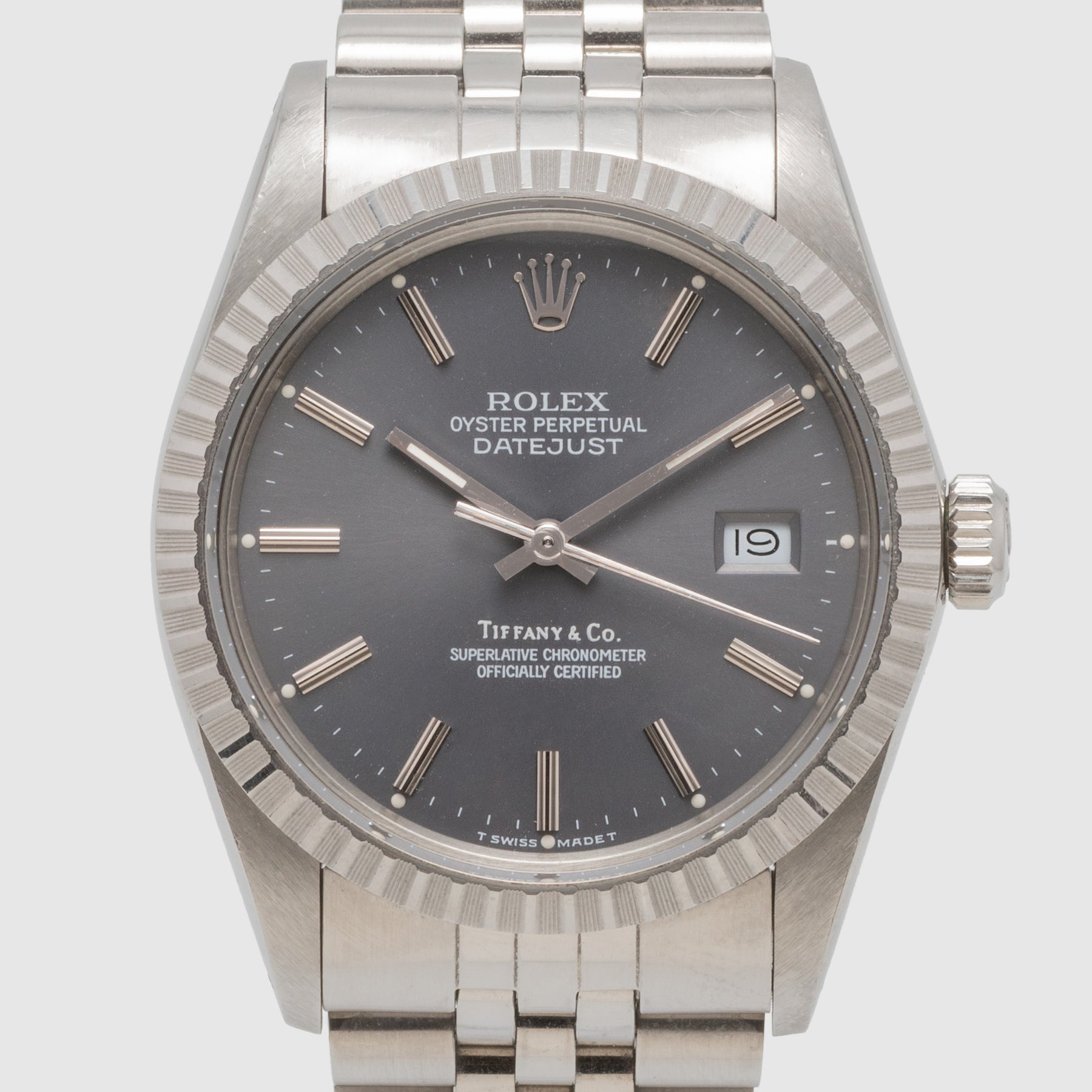 1988 Rolex Datejust Grey Dial Tiffany & Co. Ref. 16030