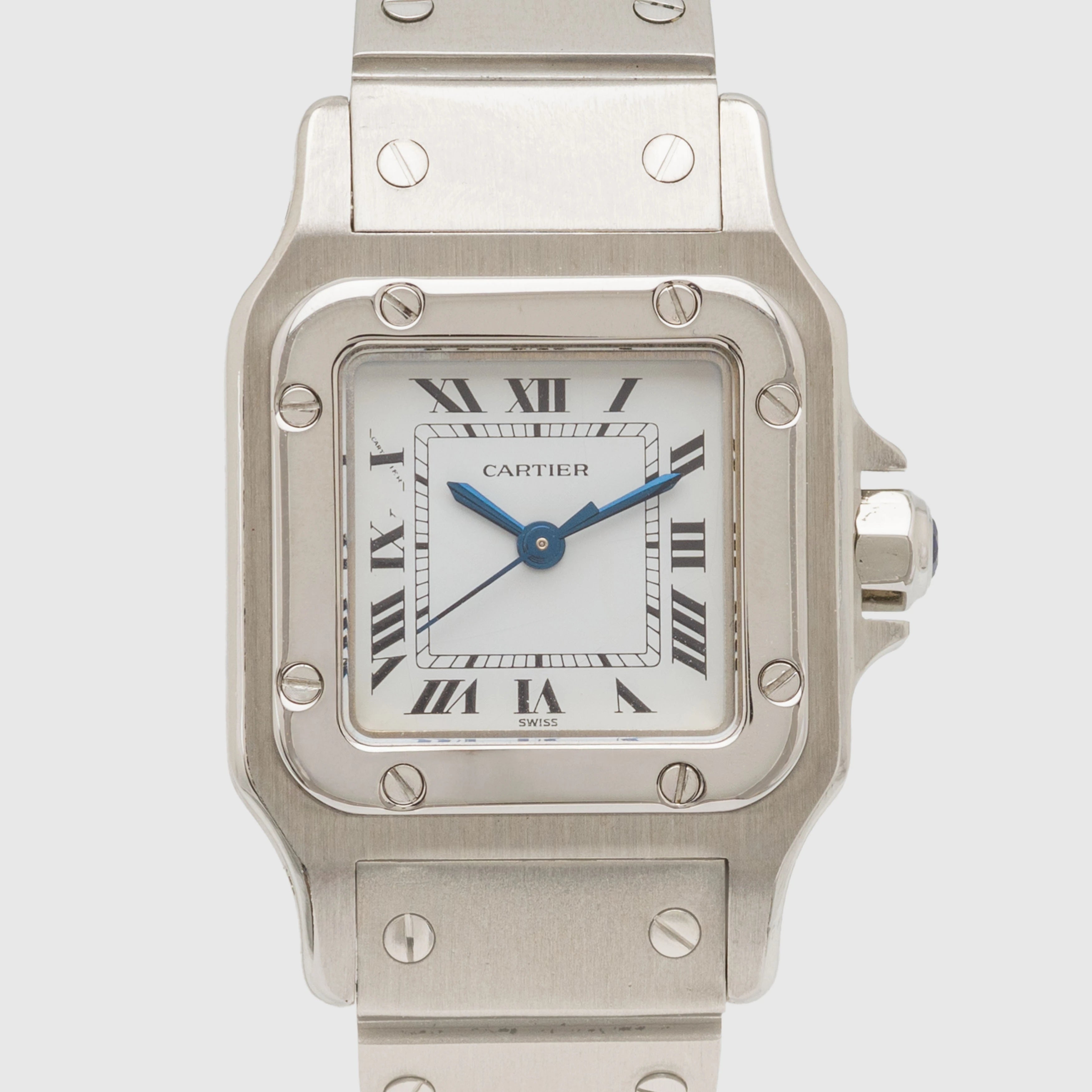 1990's Cartier Santos Carree White Roman Dial Ref. 0901