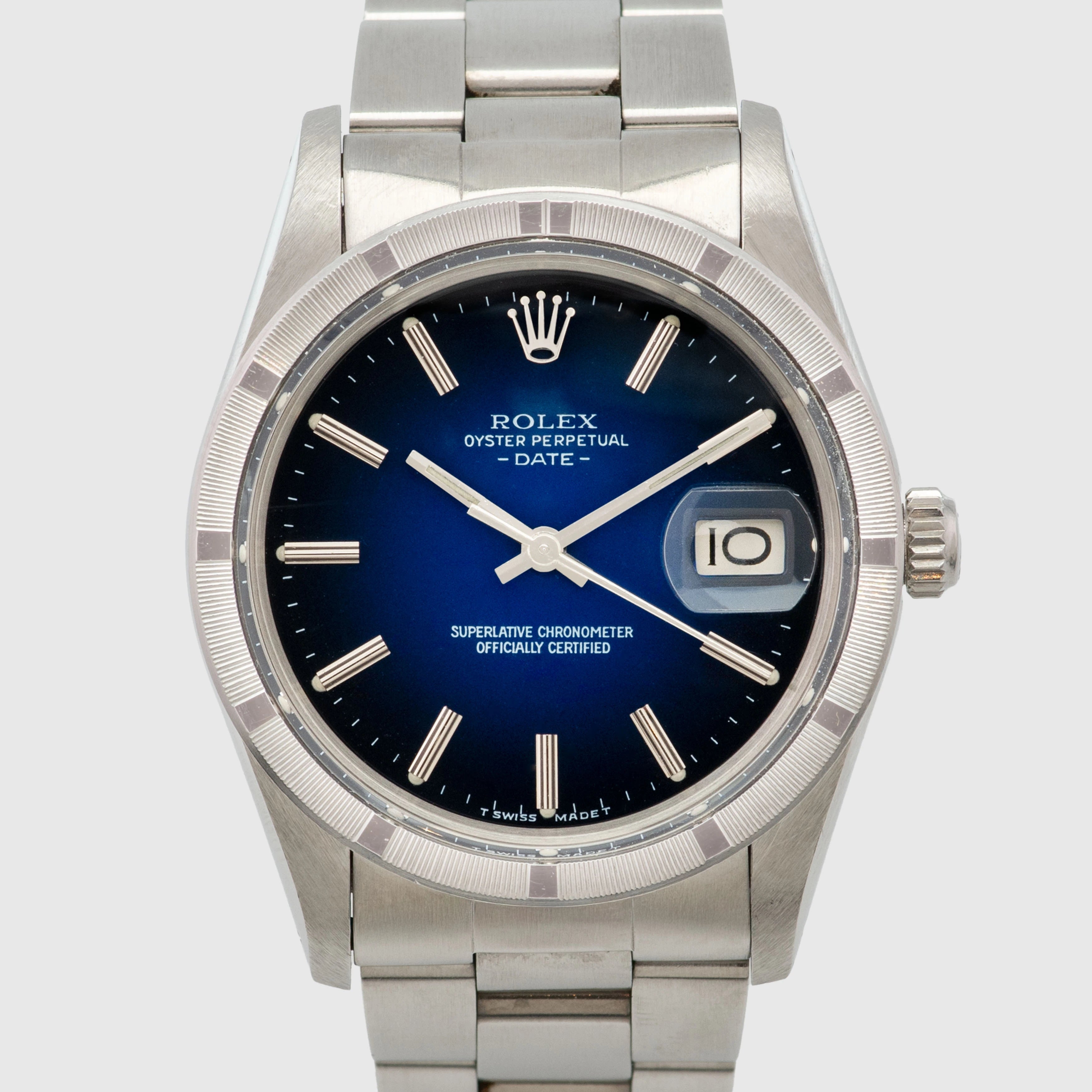 1981 Rolex Oyster Perpetual Date Blue Vignette Dial Ref. 15010