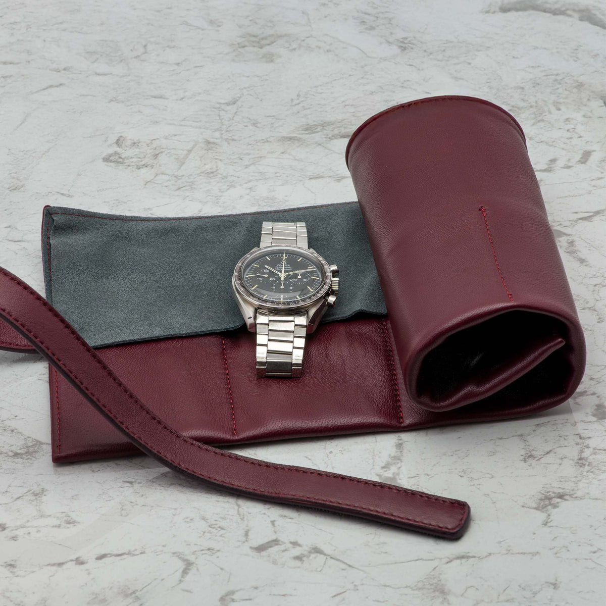 Calabar Watch Roll 6 Burgundy